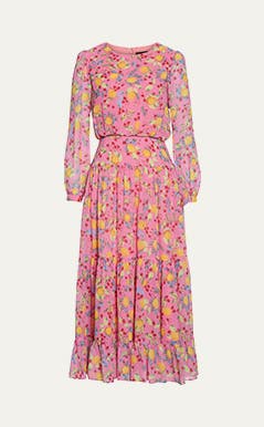 Isabel Fil Coupé Silk-Blend Midi Dress