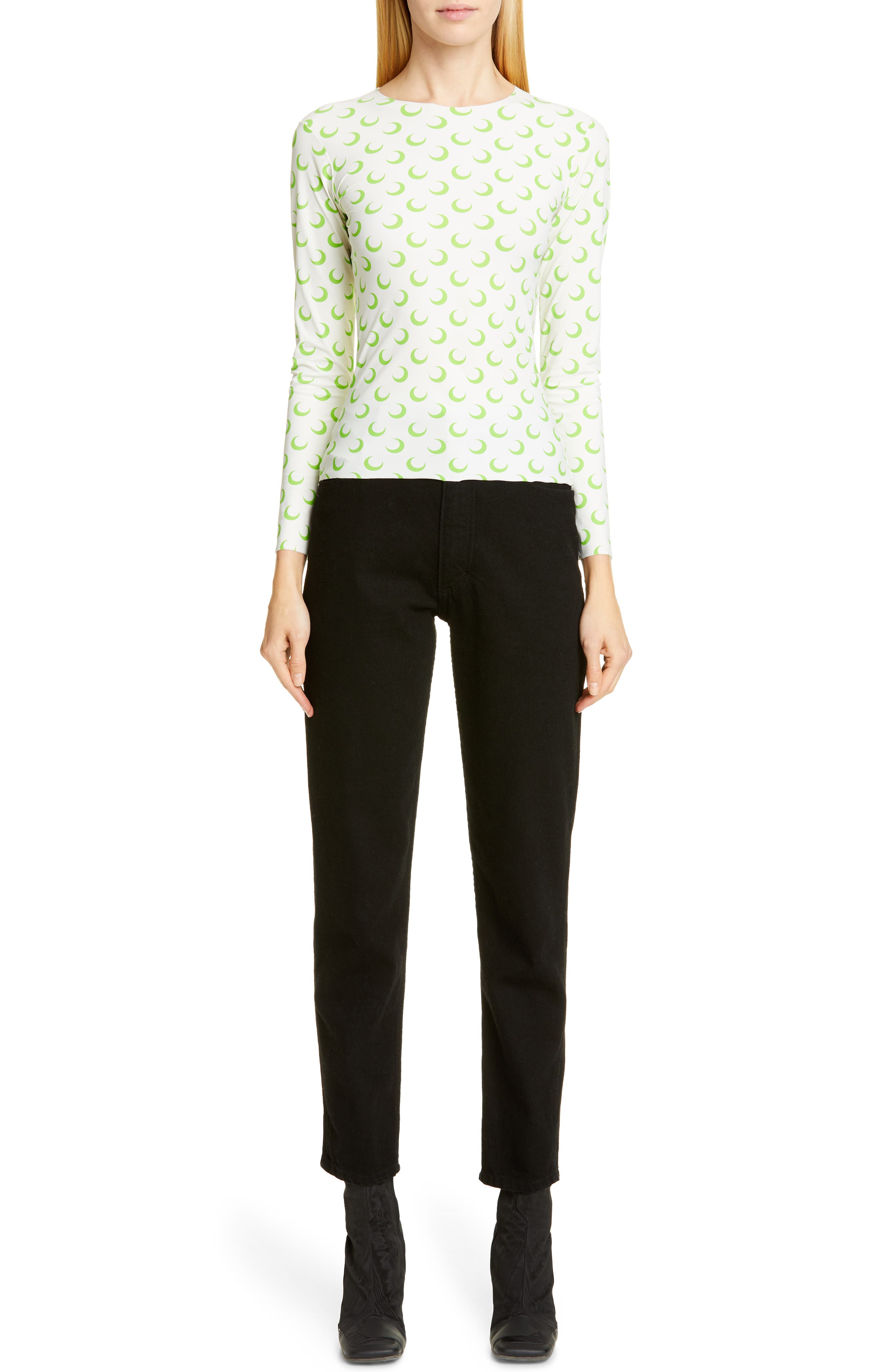 トップス MARINE SERRE TROMPE L'OEIL NECKLINE TOP Marine Serre - Trompe L'Oeil Neckline Top | HBX - Globally