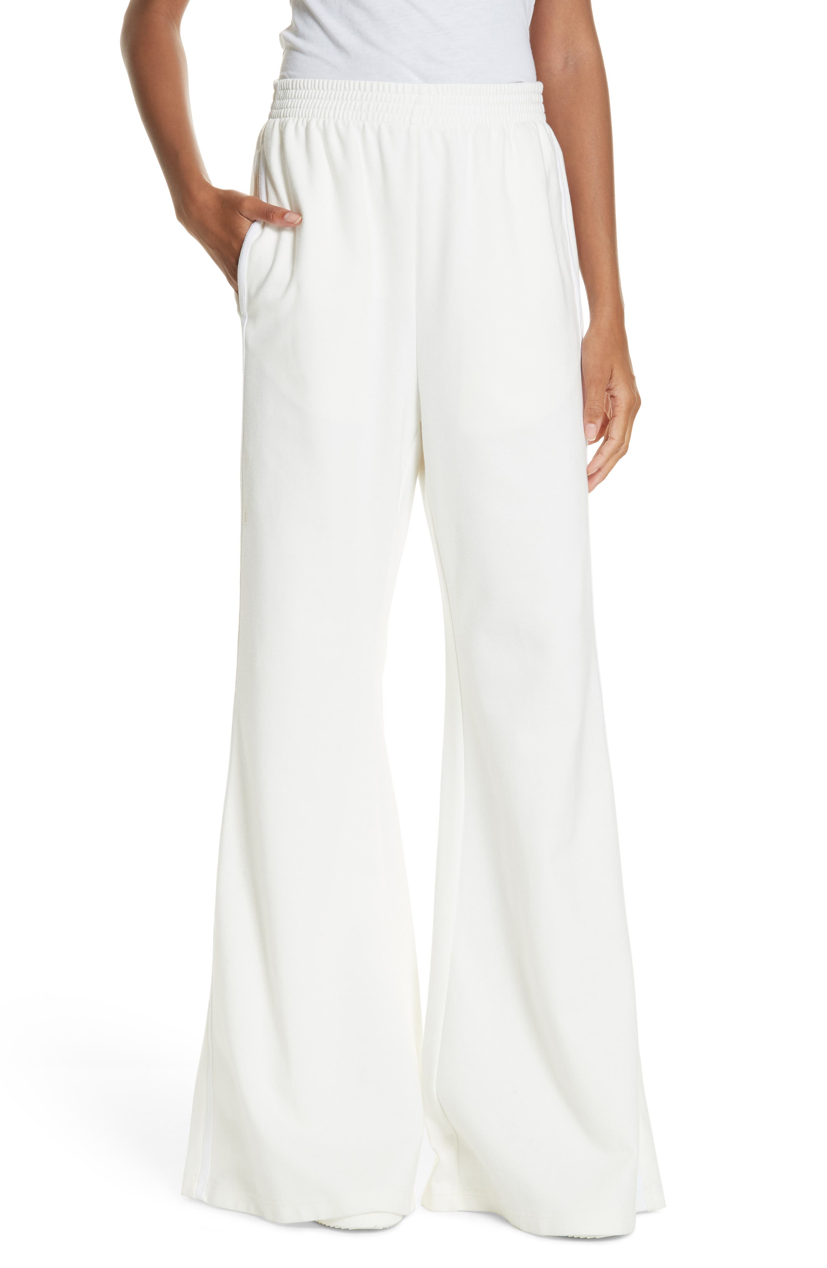 Mm6 Maison Margiela Flare Track Pants, White