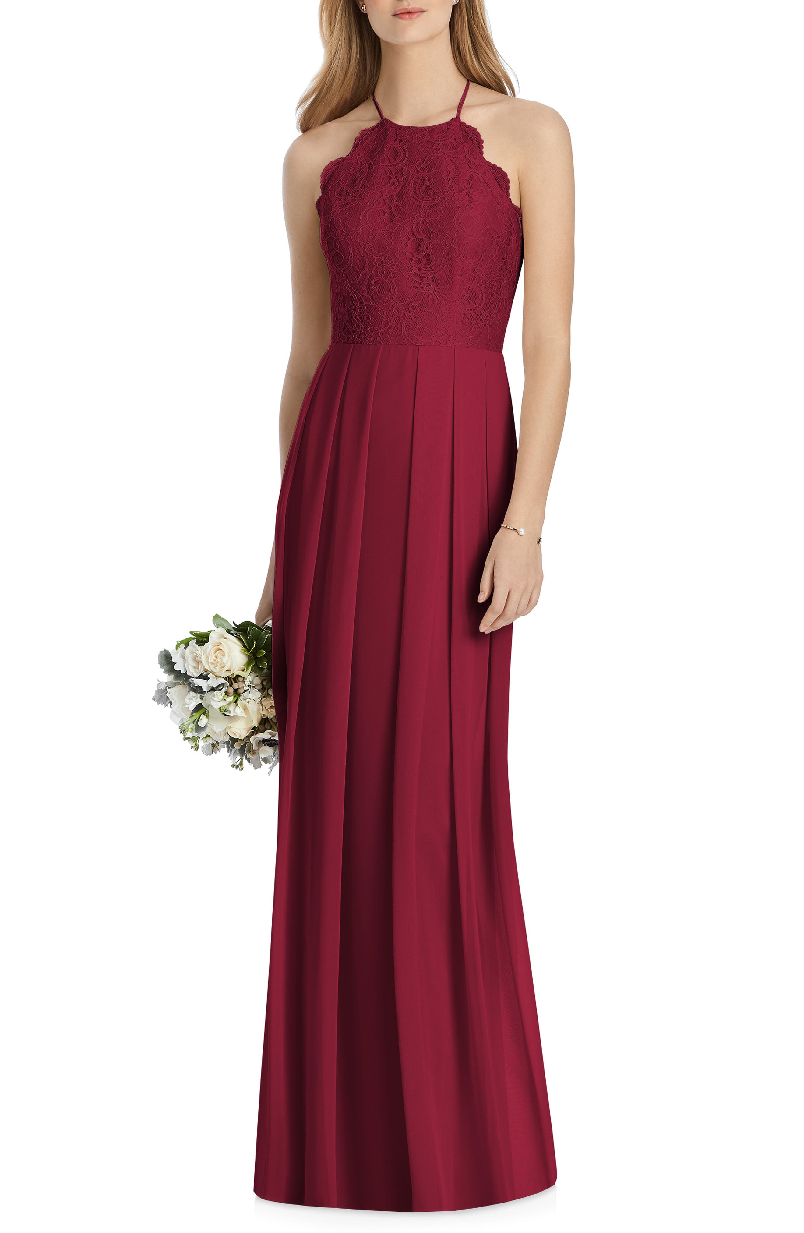 Lela Rose Bridesmaid Lux Chiffon Dress, Red