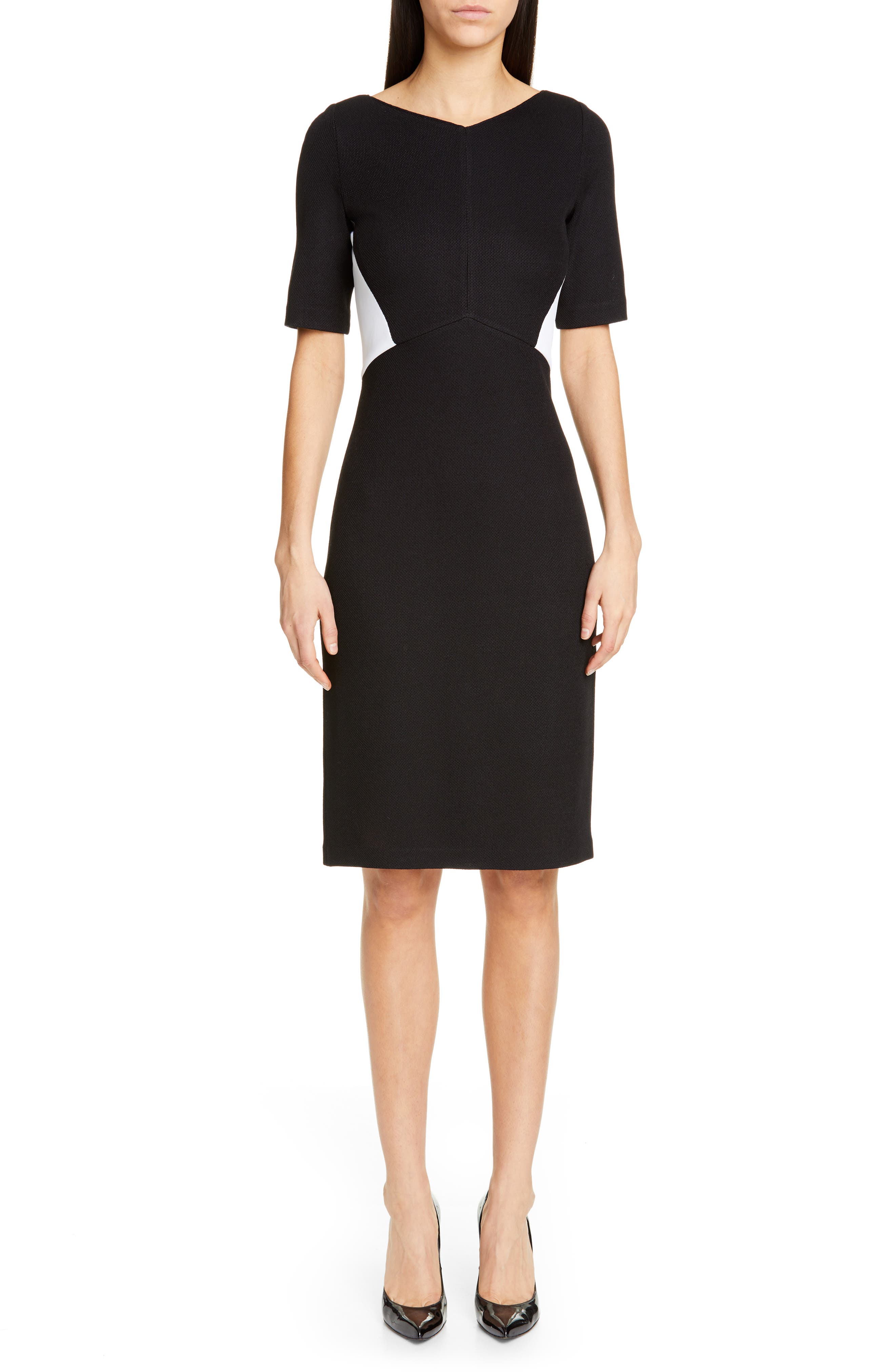 St. John Collection Pique Milano Knit Dress, Black