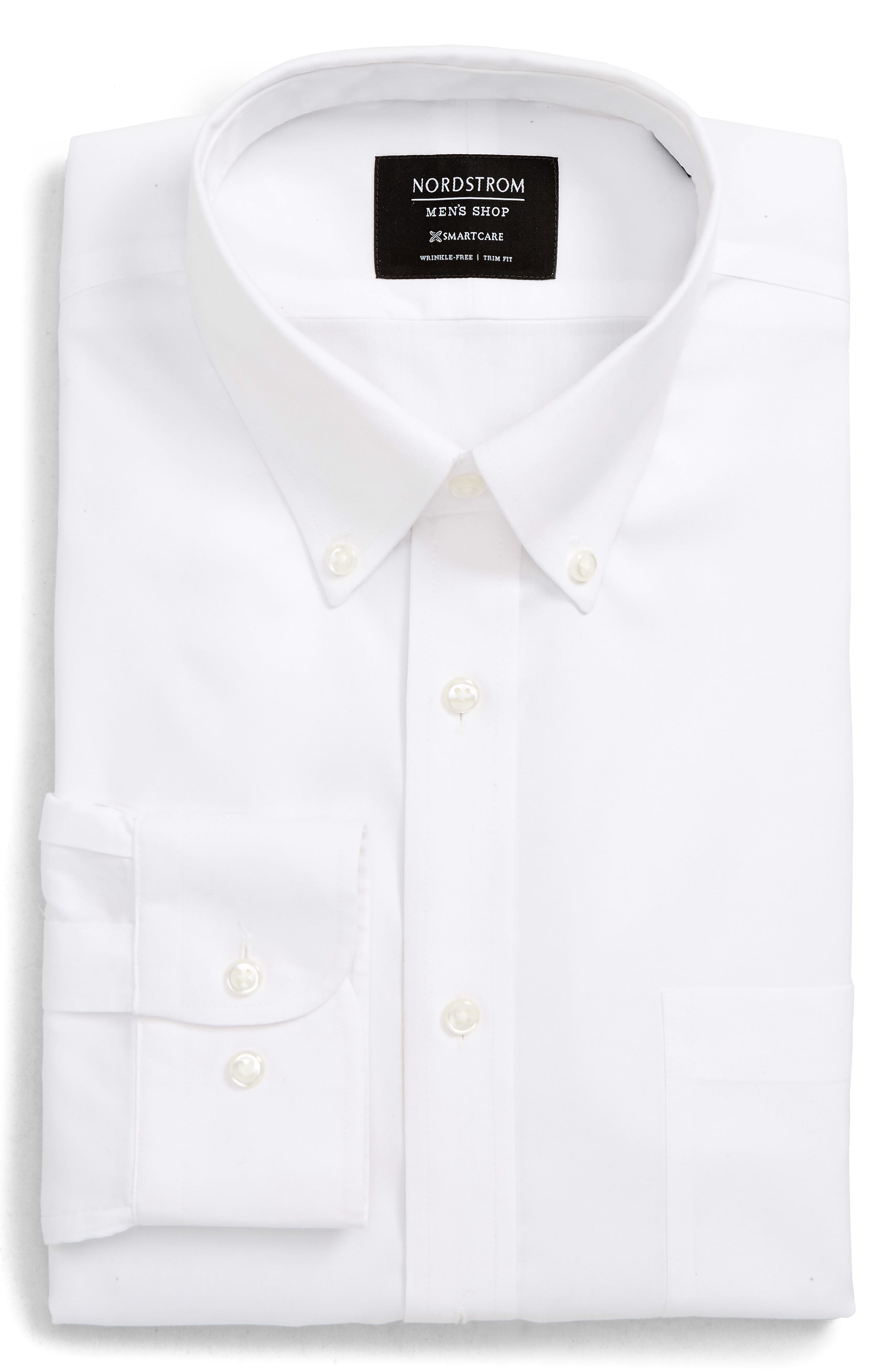 Nordstrom Shop Smartcare(TM) Trim Fit Dress Shirt - White