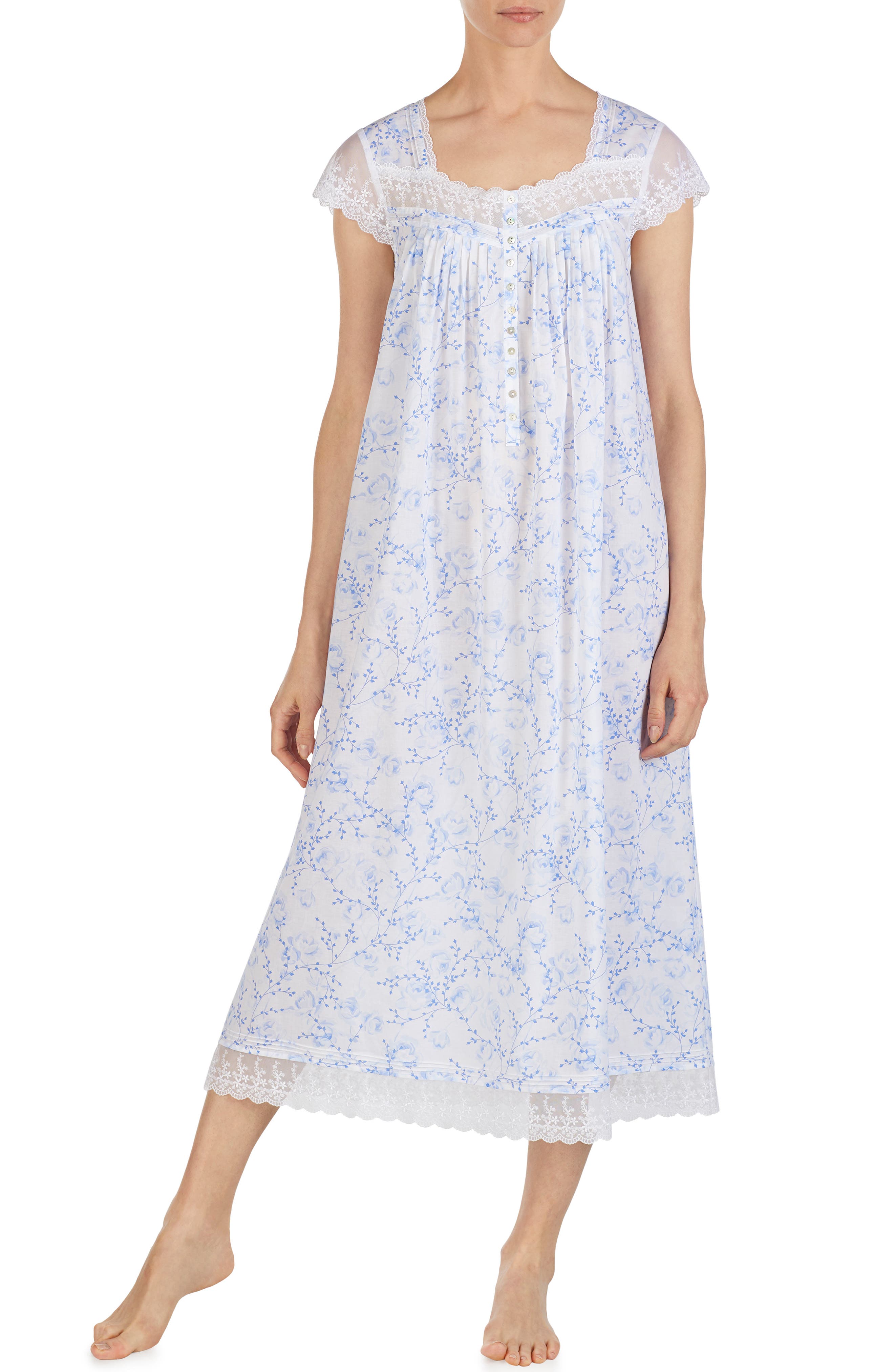 Eileen West Cotton Lawn Nightgown, White