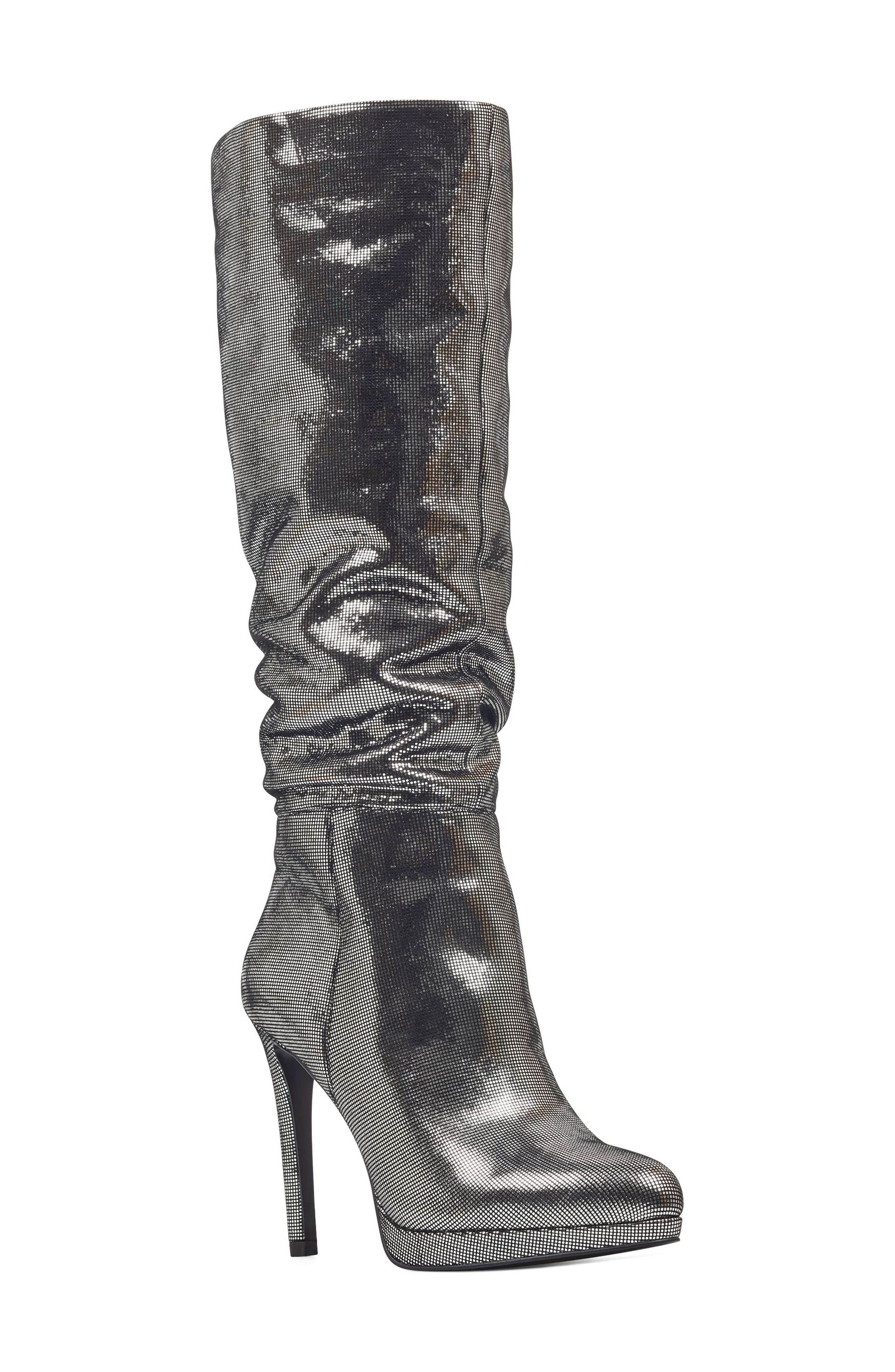 Nine West Quadilyn Knee High Boot, Metallic