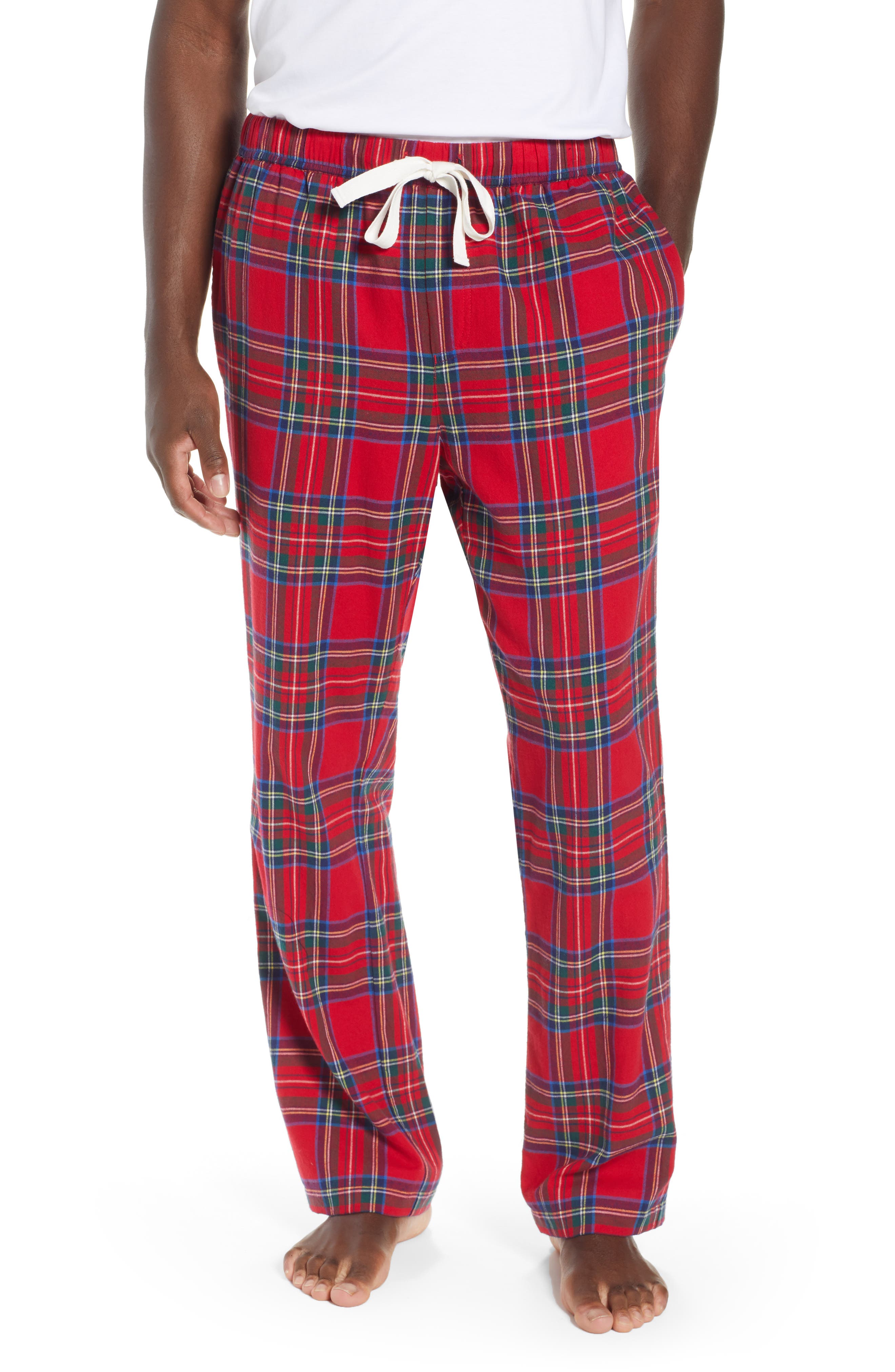 Vineyard Vines Jolly Plaid Cotton Flannel Pajama Pants, Yellow