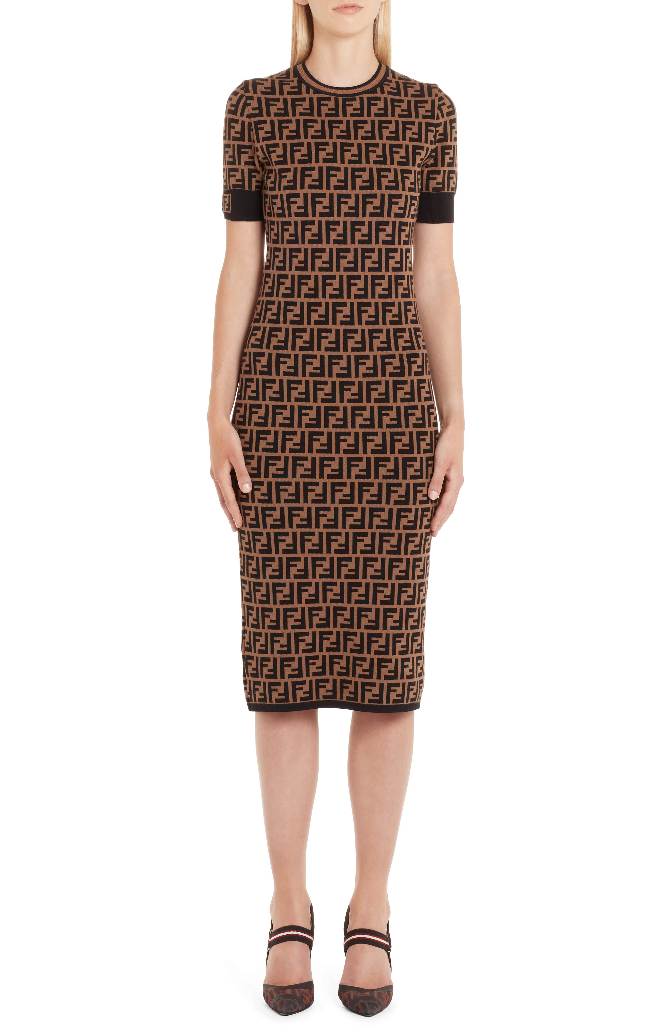 Fendi Ff Logo Knit Dress