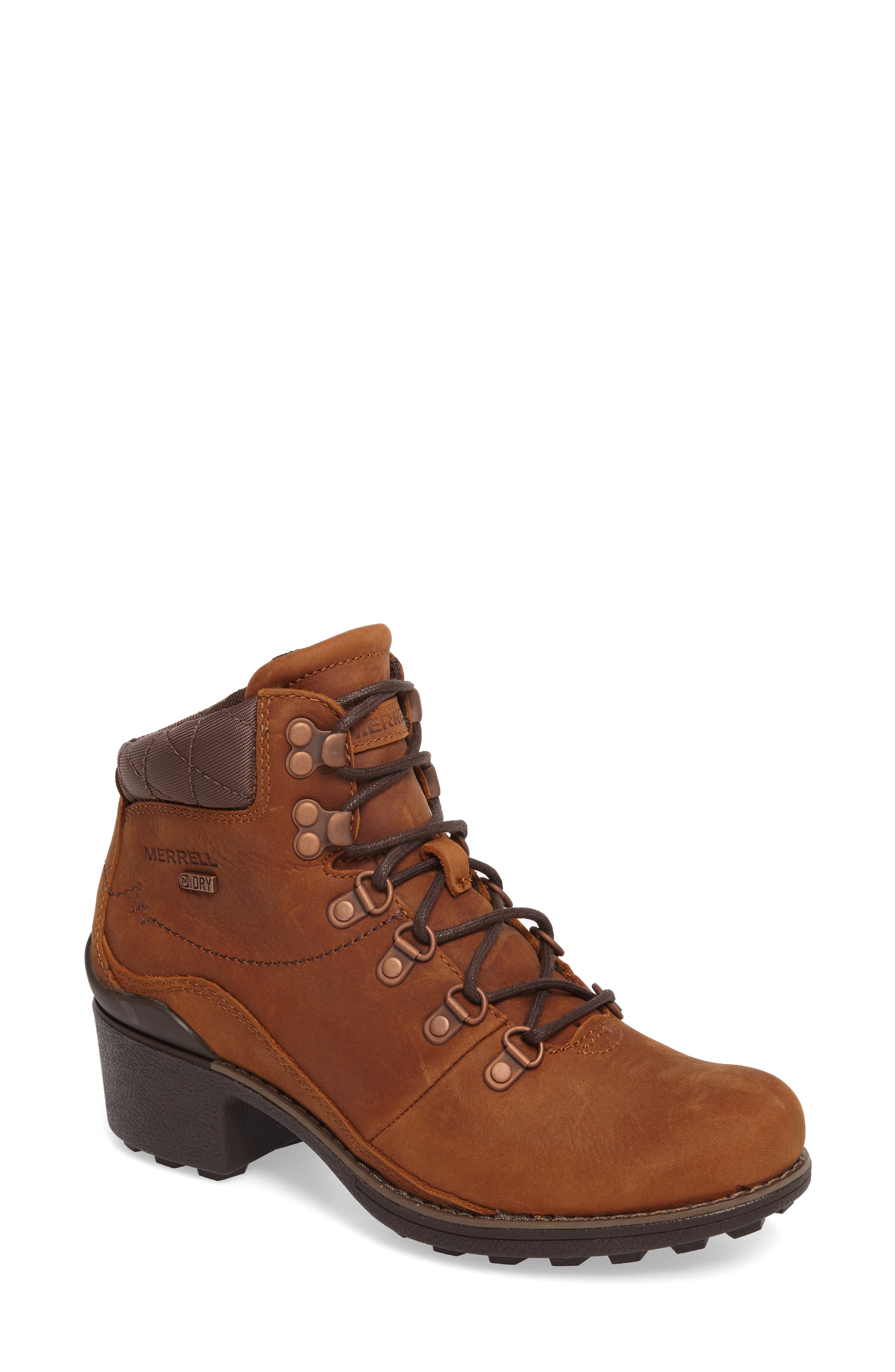 Merrell Chateau Mid Lace Waterproof Bootie, Brown