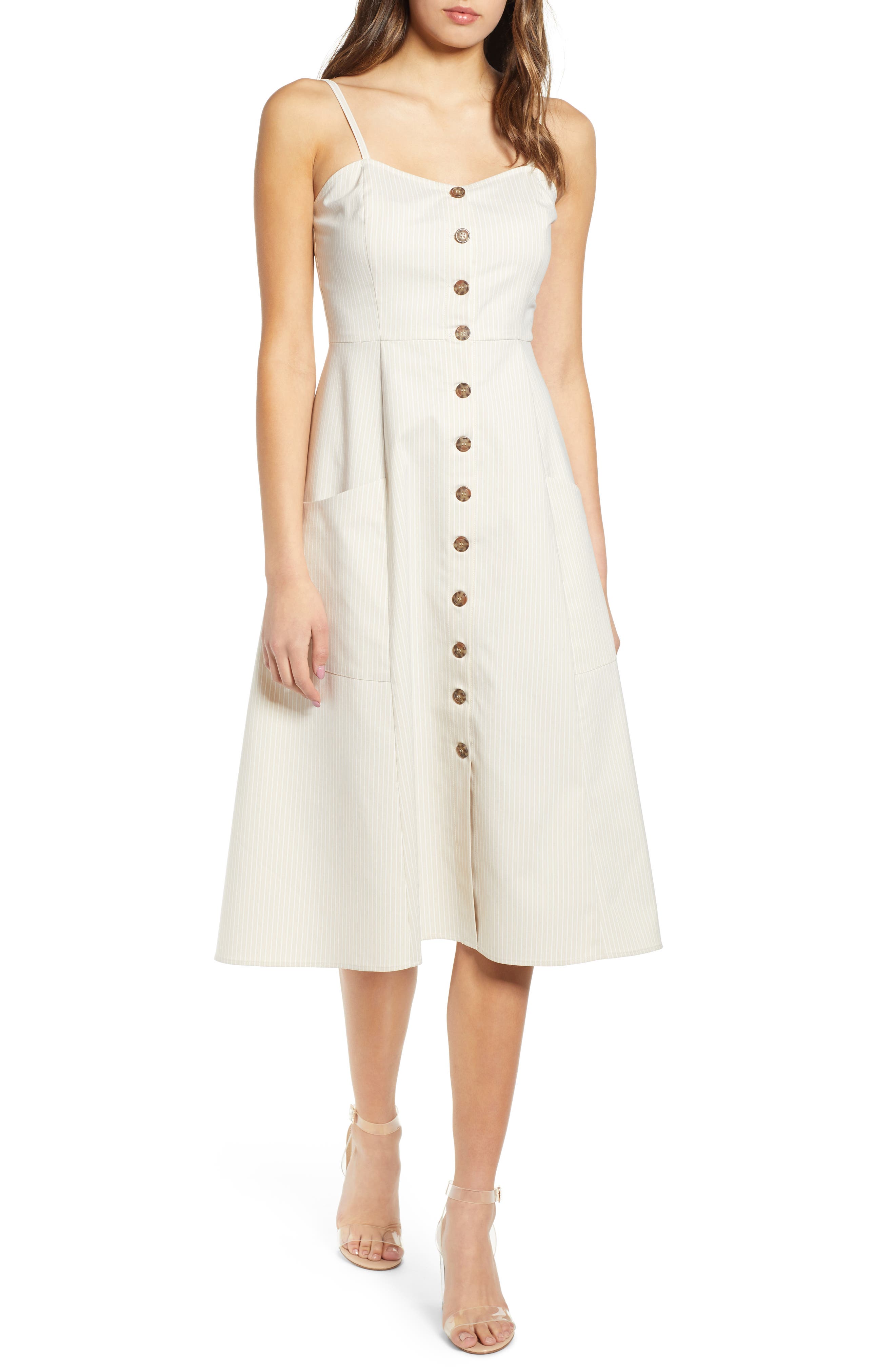 Wayf Hollie A-Line Dress, Ivory