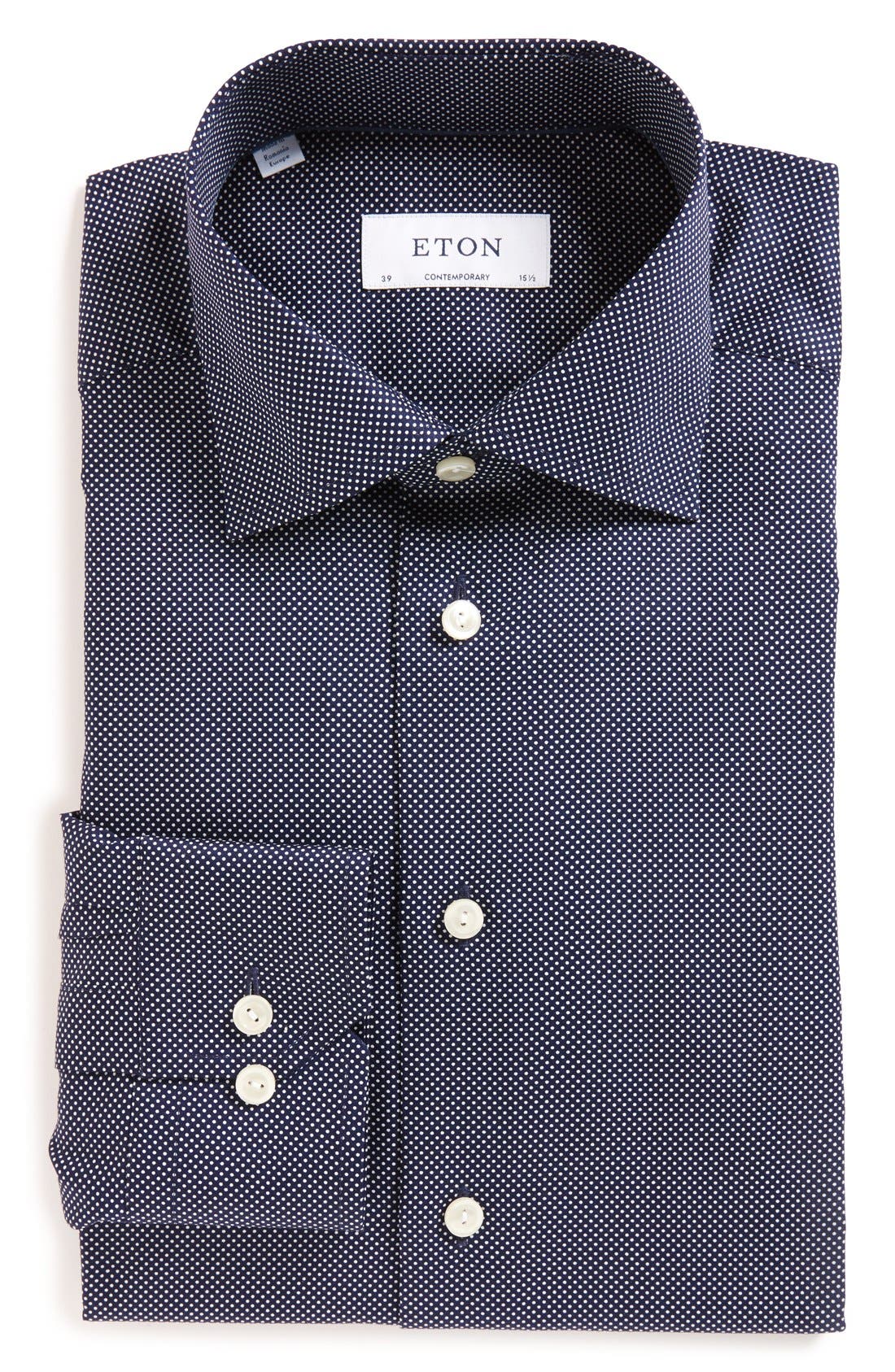 Eton Contemporary Fit Signature Polka Dot Dress Shirt Nordstrom