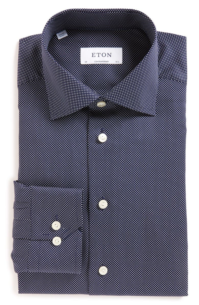 Eton Contemporary Fit Signature Polka Dot Dress Shirt | Nordstrom