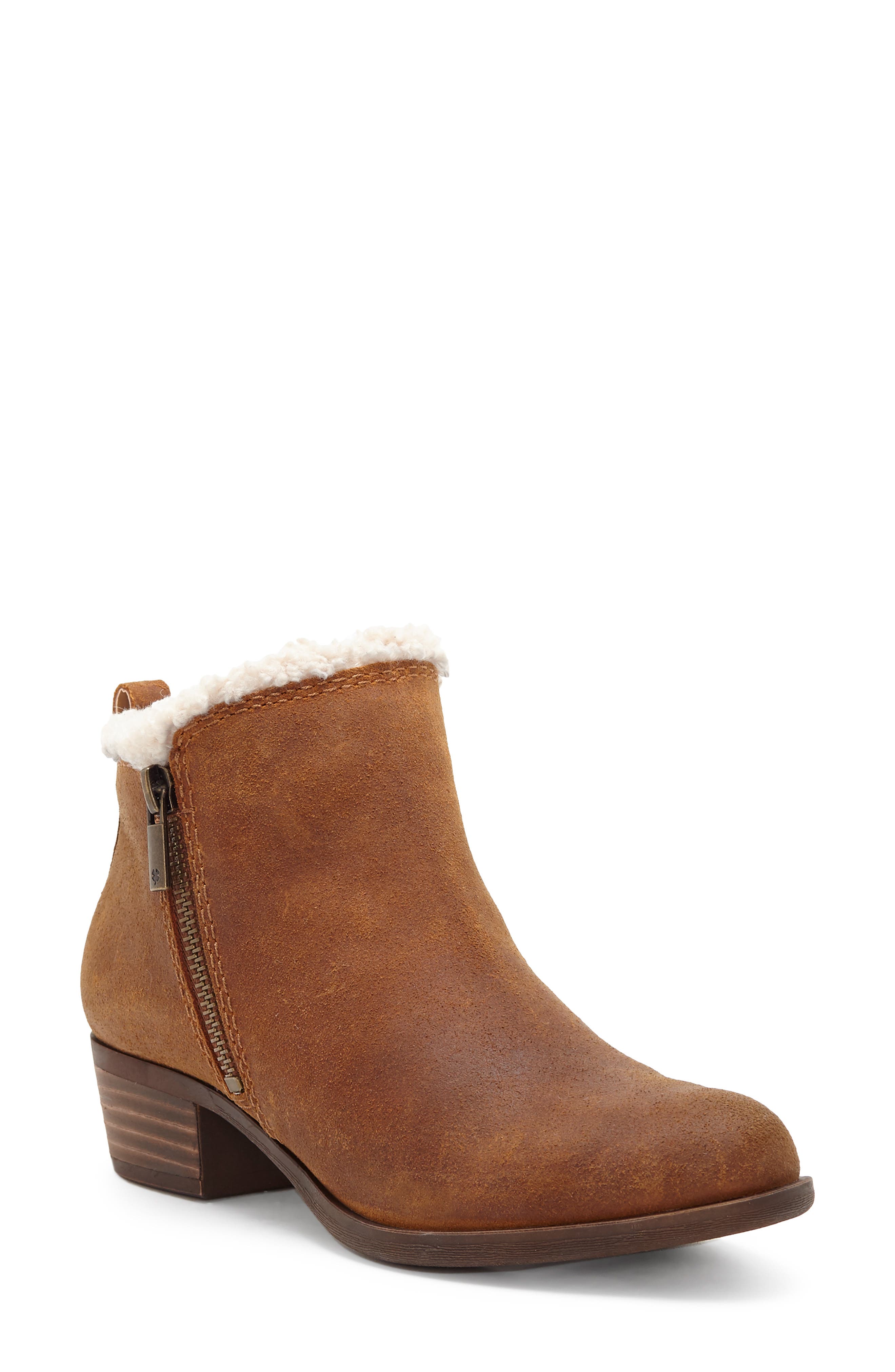 Lucky Brand Basel Waterproof Faux Fur Lining Bootie- Brown