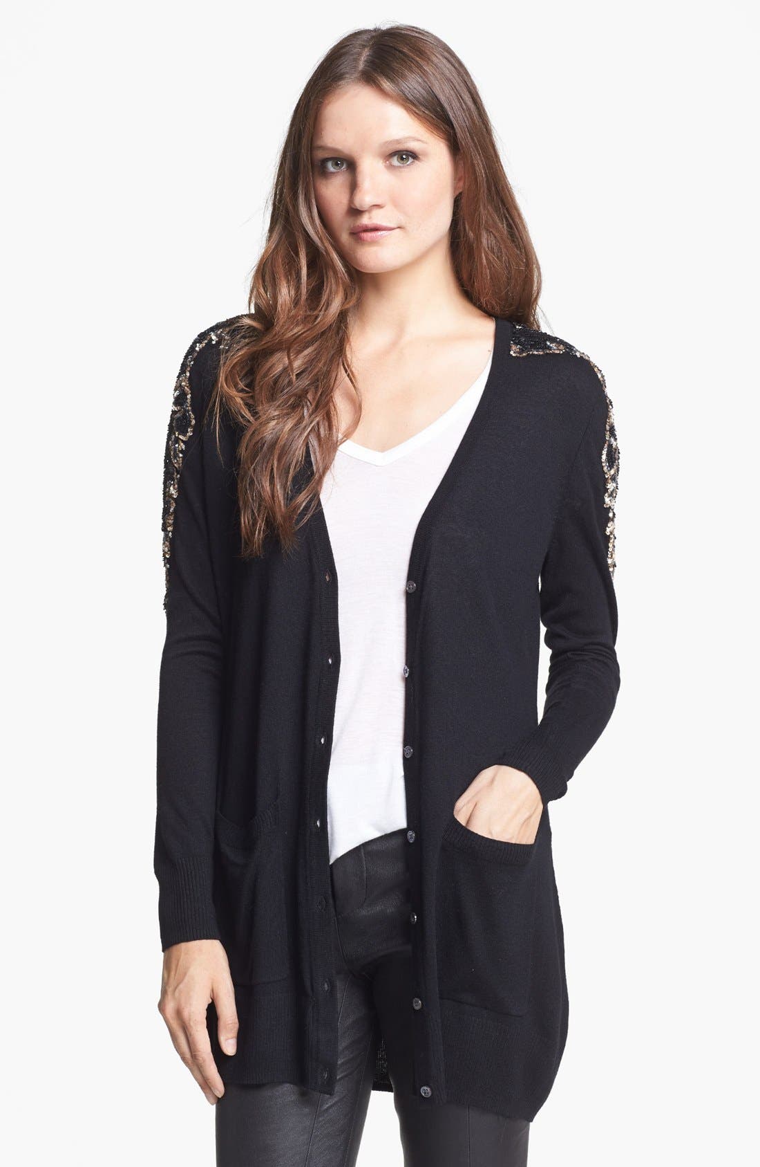 Haute Hippie Embellished Silk Cardigan Nordstrom