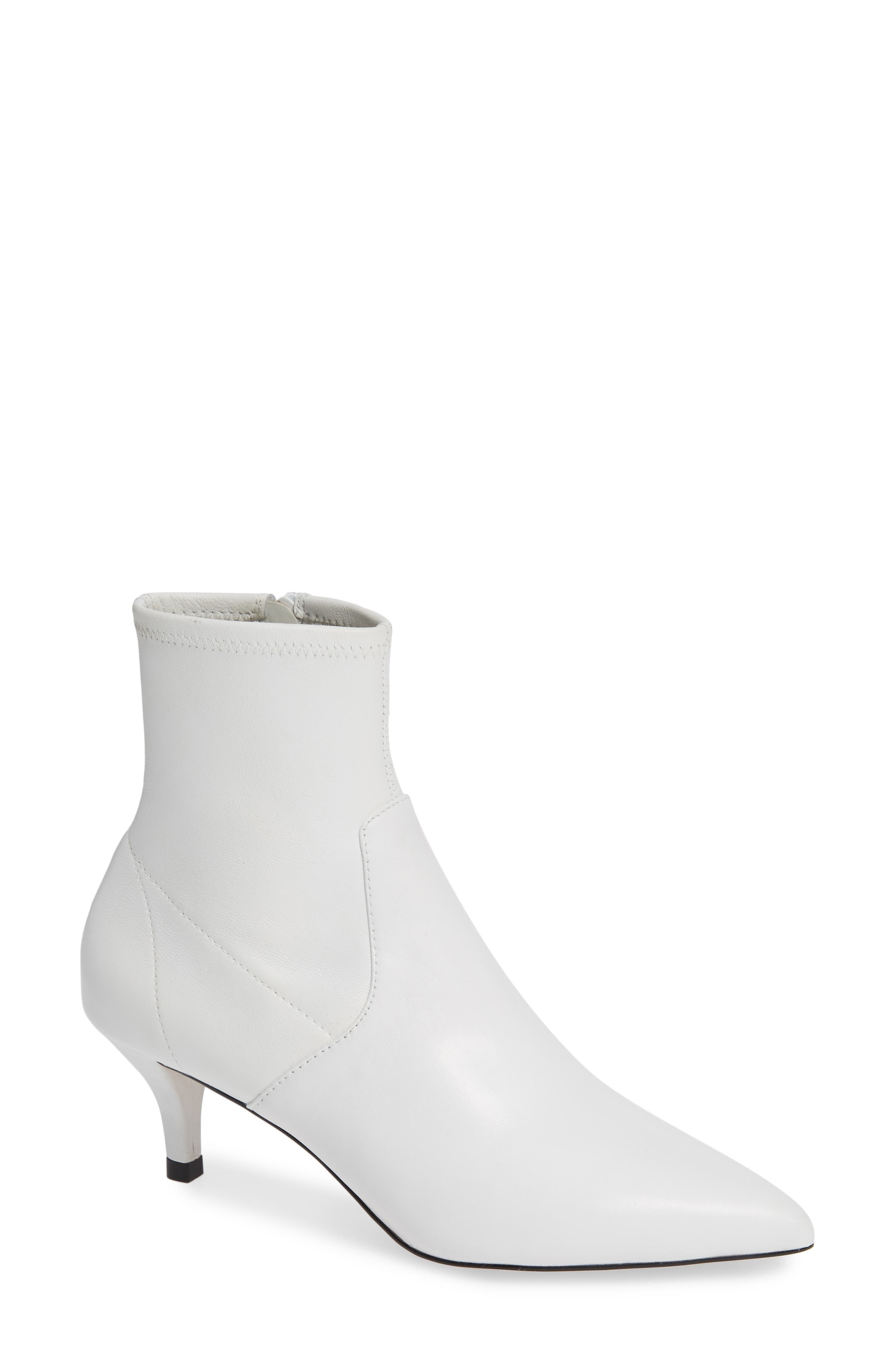 Black Suede Studio Selena Bootie, White