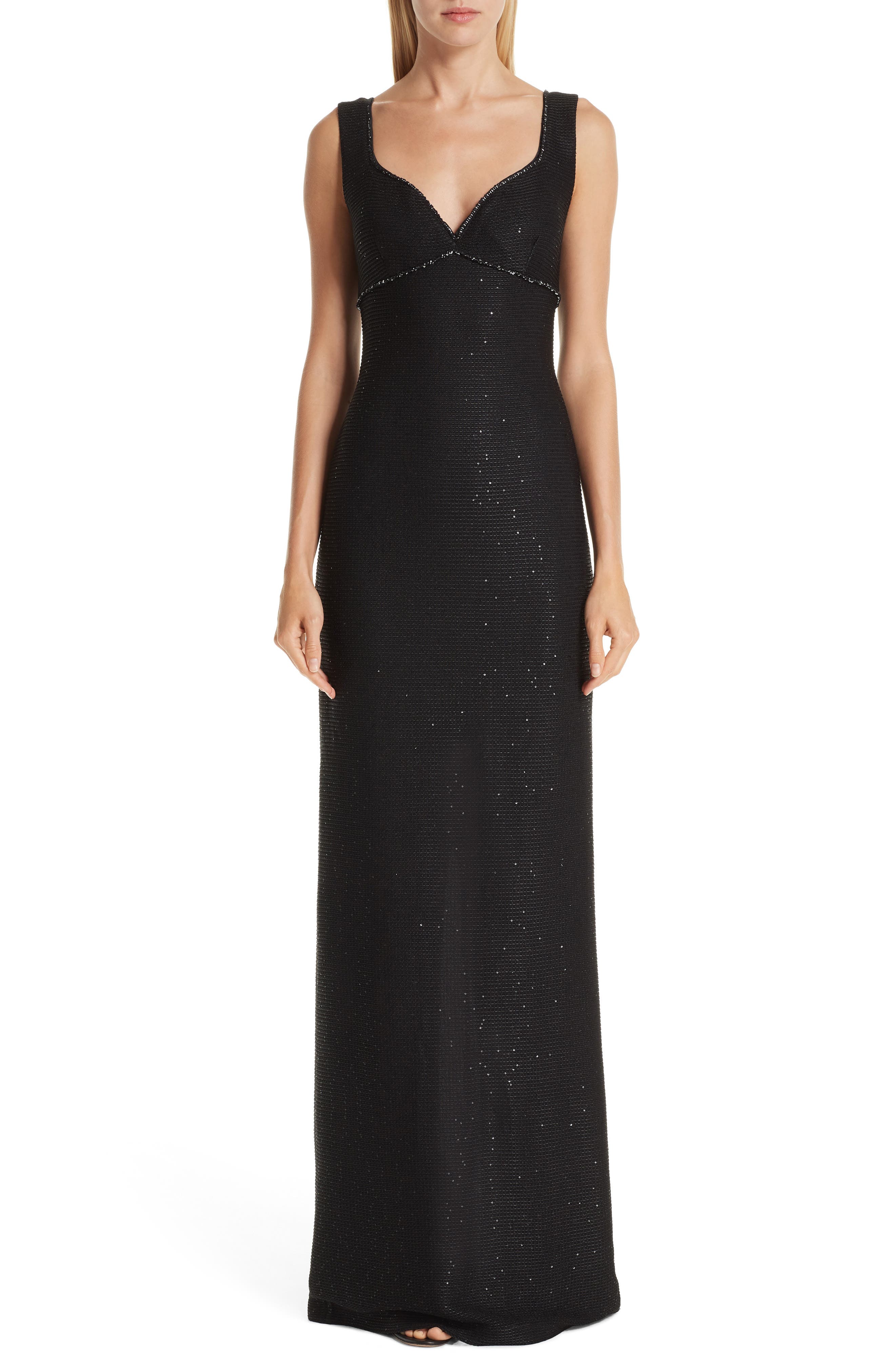 St. John Collection Links Sequin Knit Gown