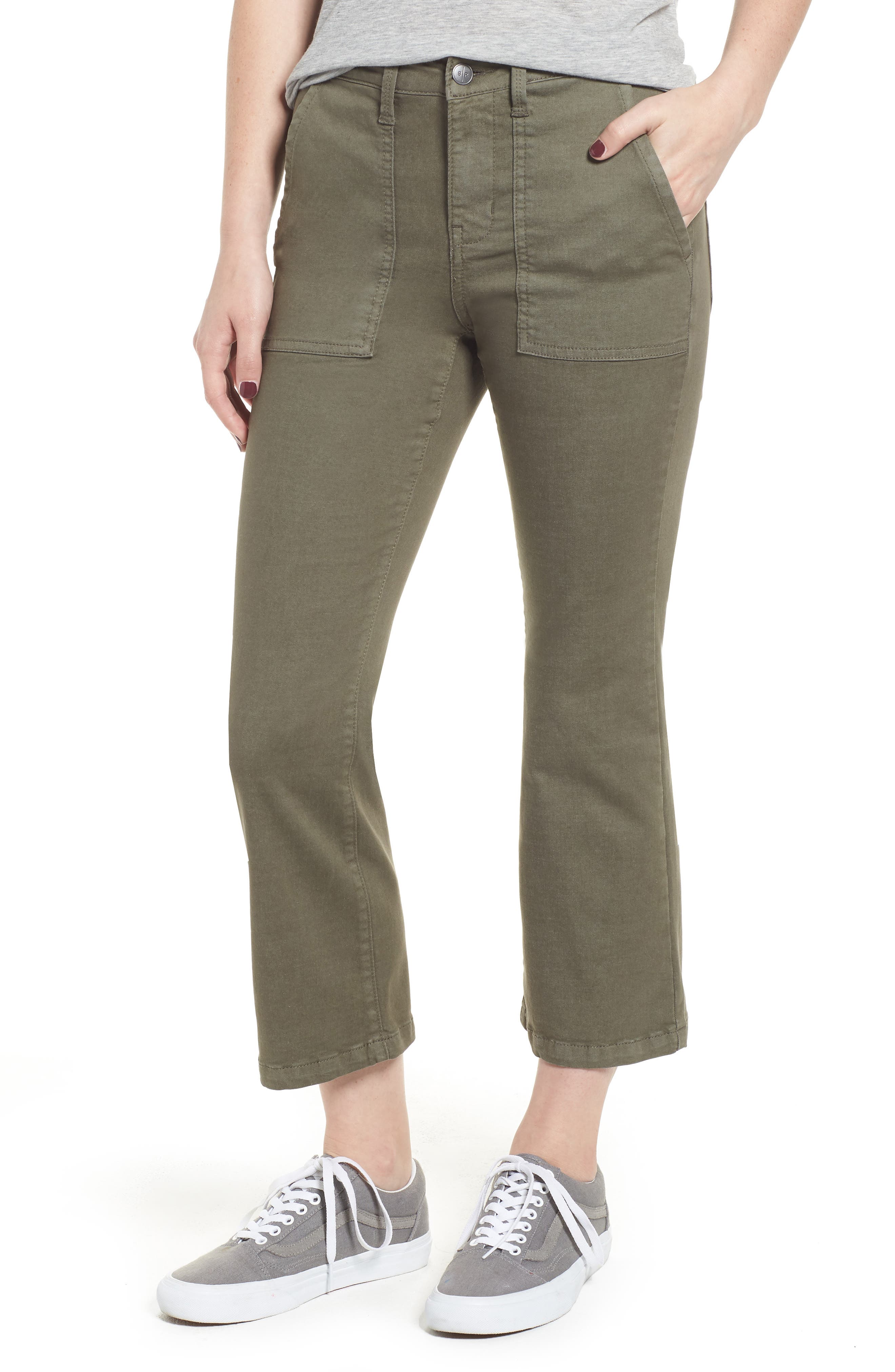 Bp. Crop Flare Pants, Green