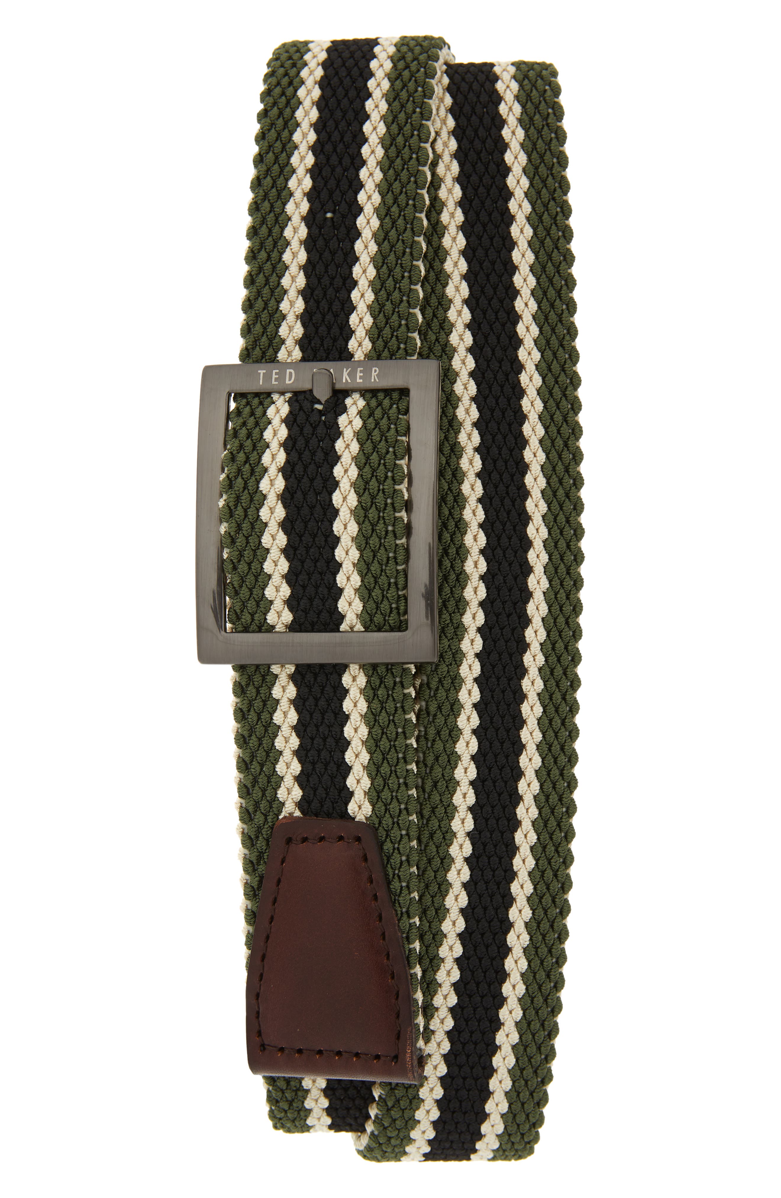 Ted Baker London Reversible Stretch Belt, Olive