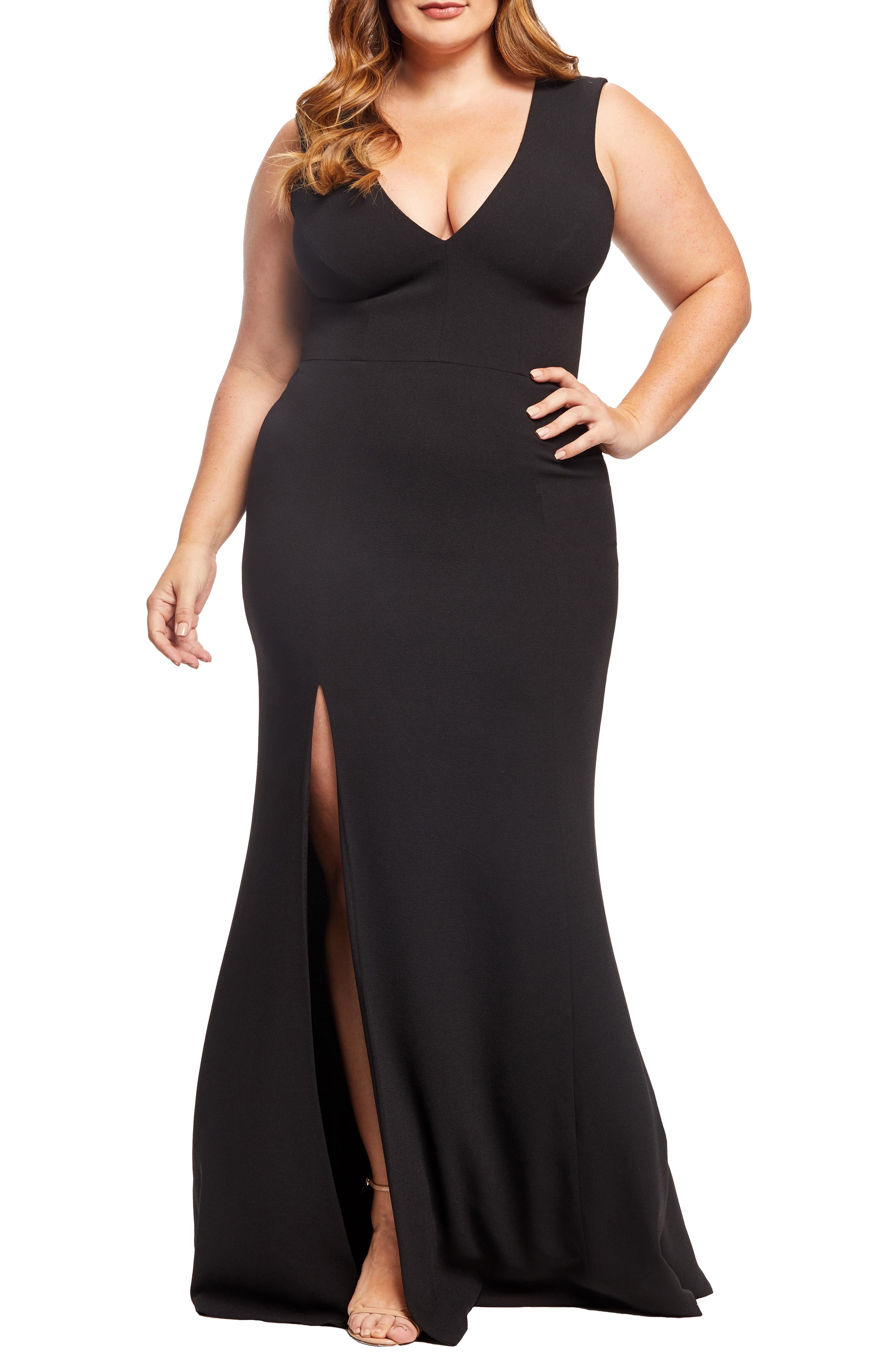 Plus Size Dress The Population Sandra Plunge Gown