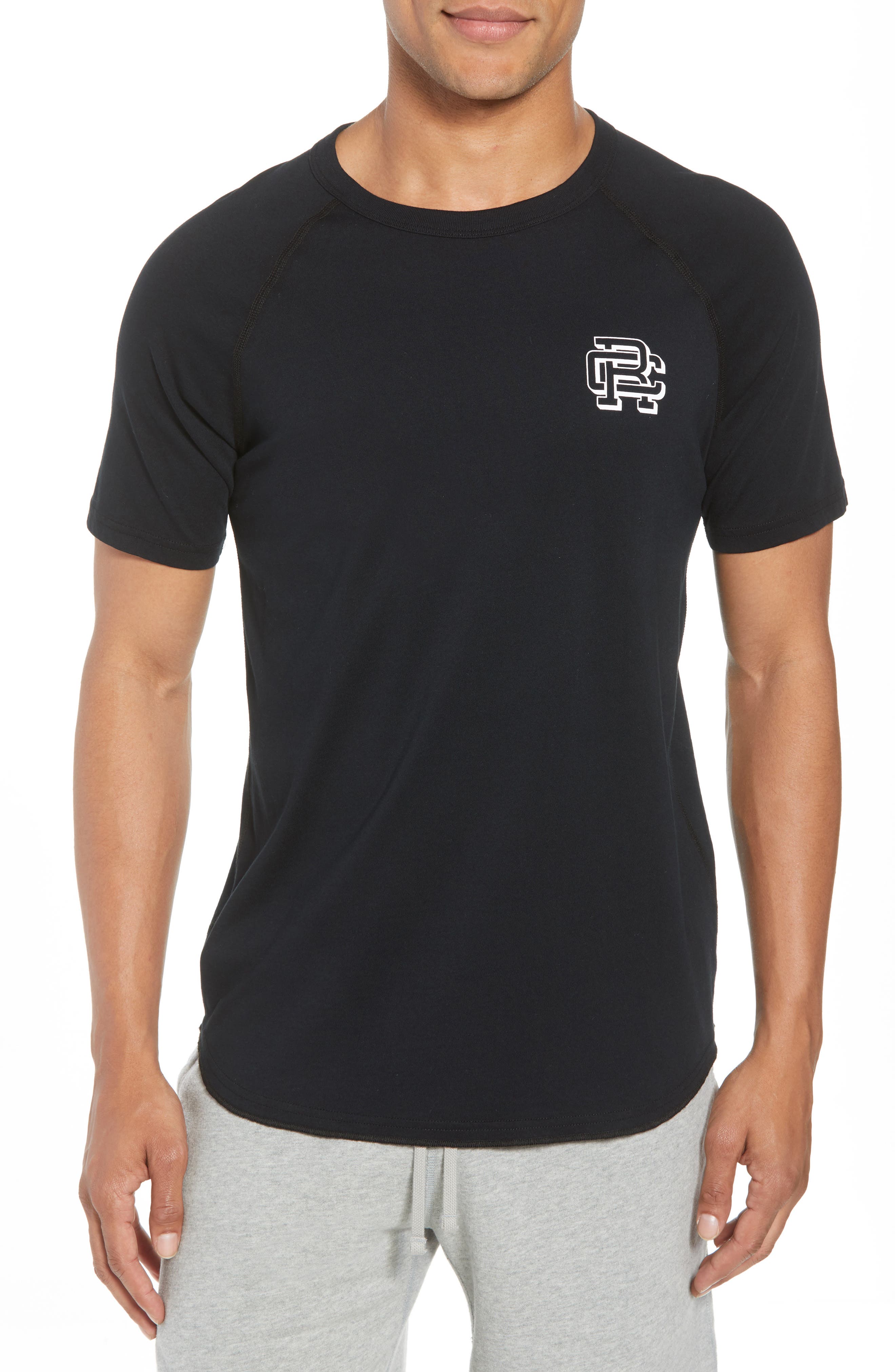 Reigning Champ Logo Crewneck T-Shirt, Black