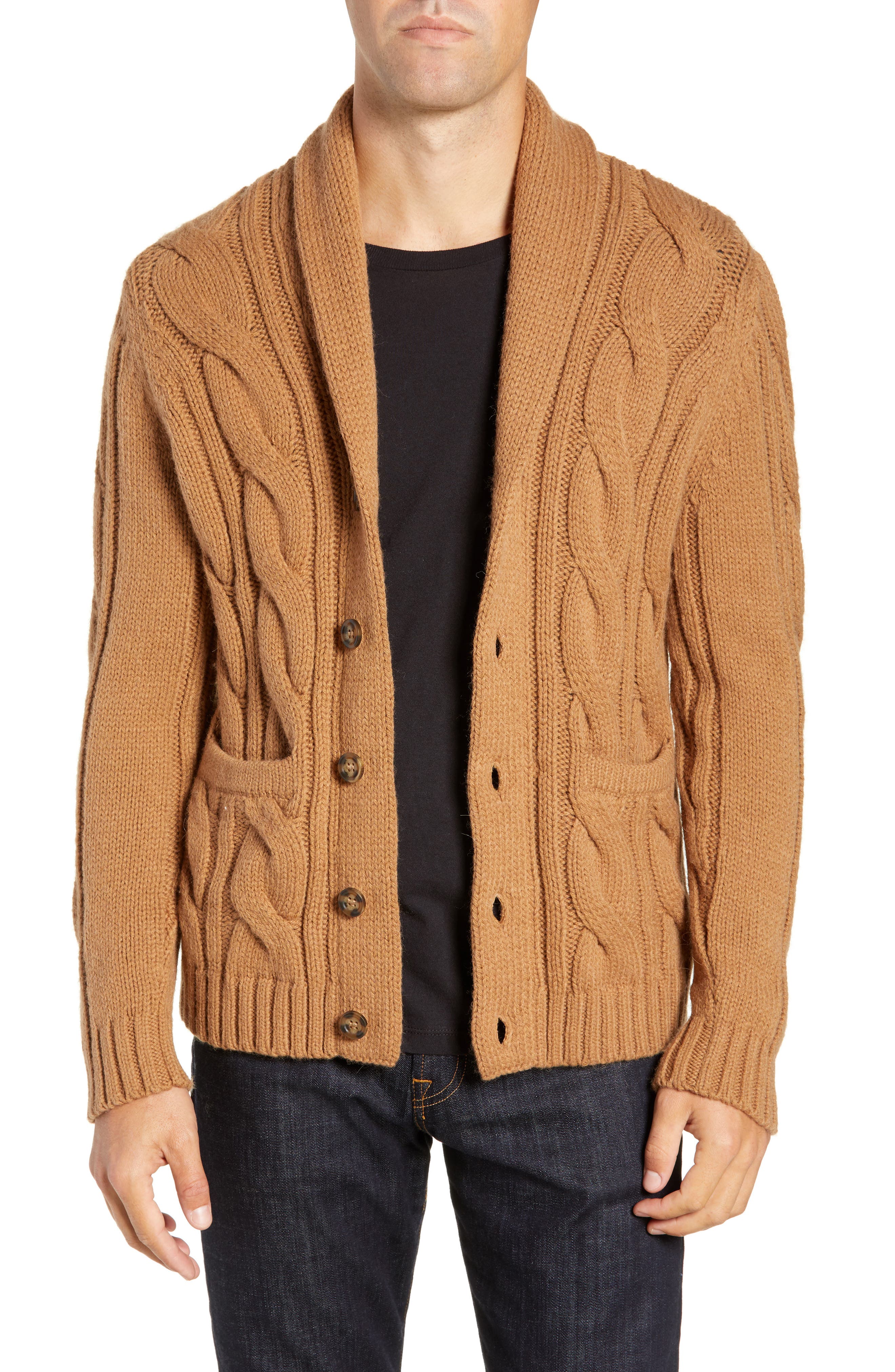 Bonobos Slim Fit Cable Shawl Collar Cardigan