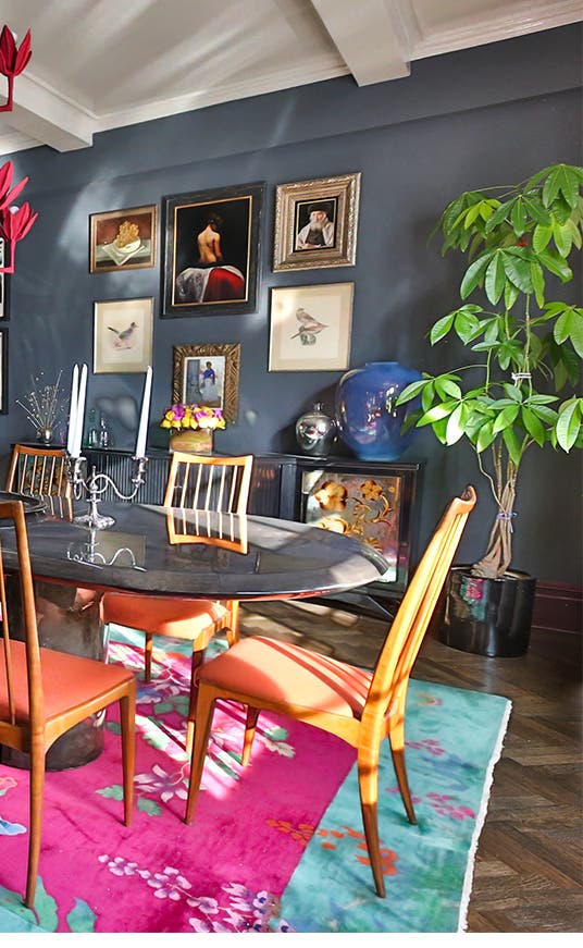 Brett Heyman's colorful and cozy dining space.