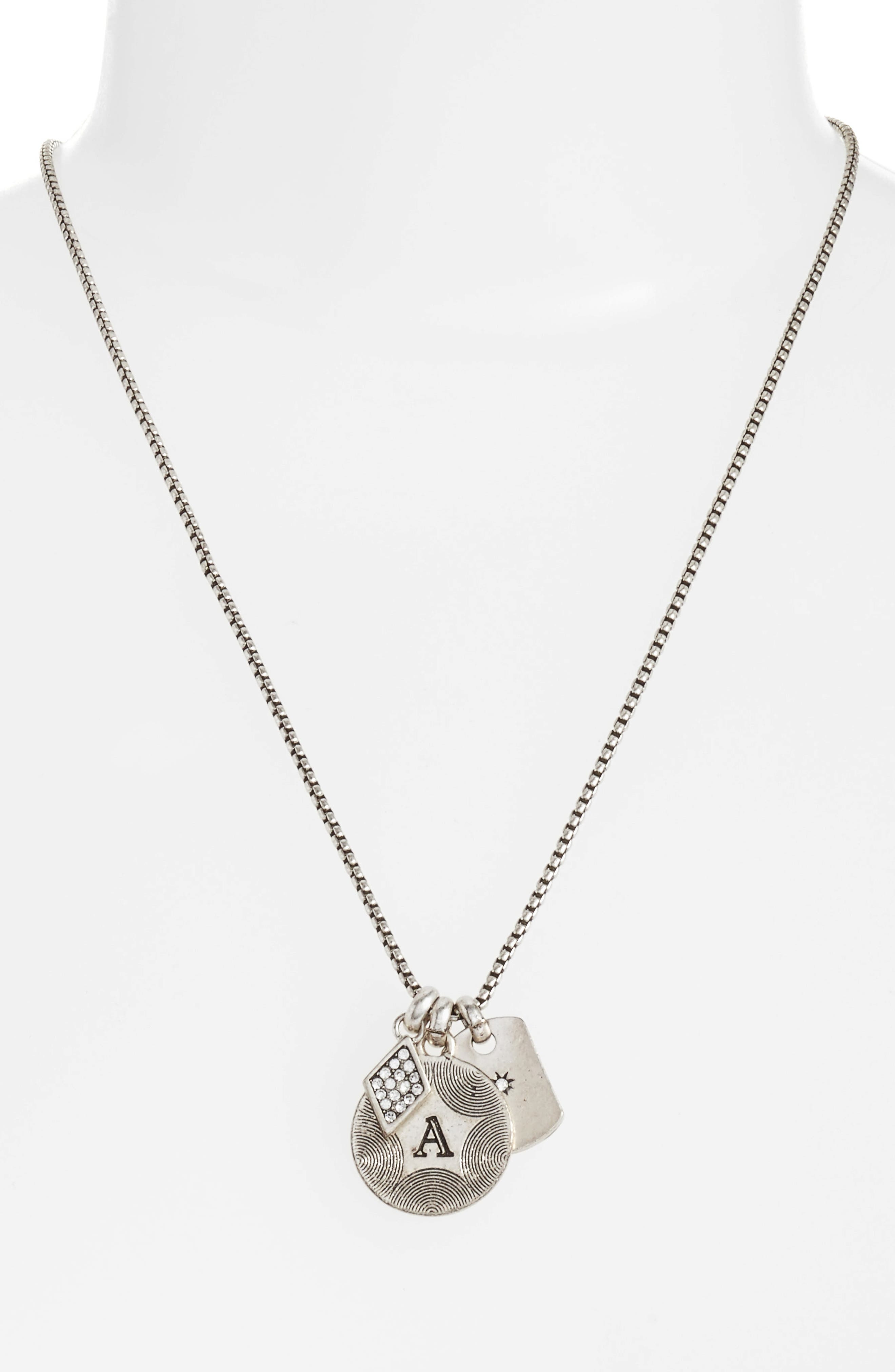 Treasure & Bond Triple Charm Initial Pendant Necklace Nordstrom