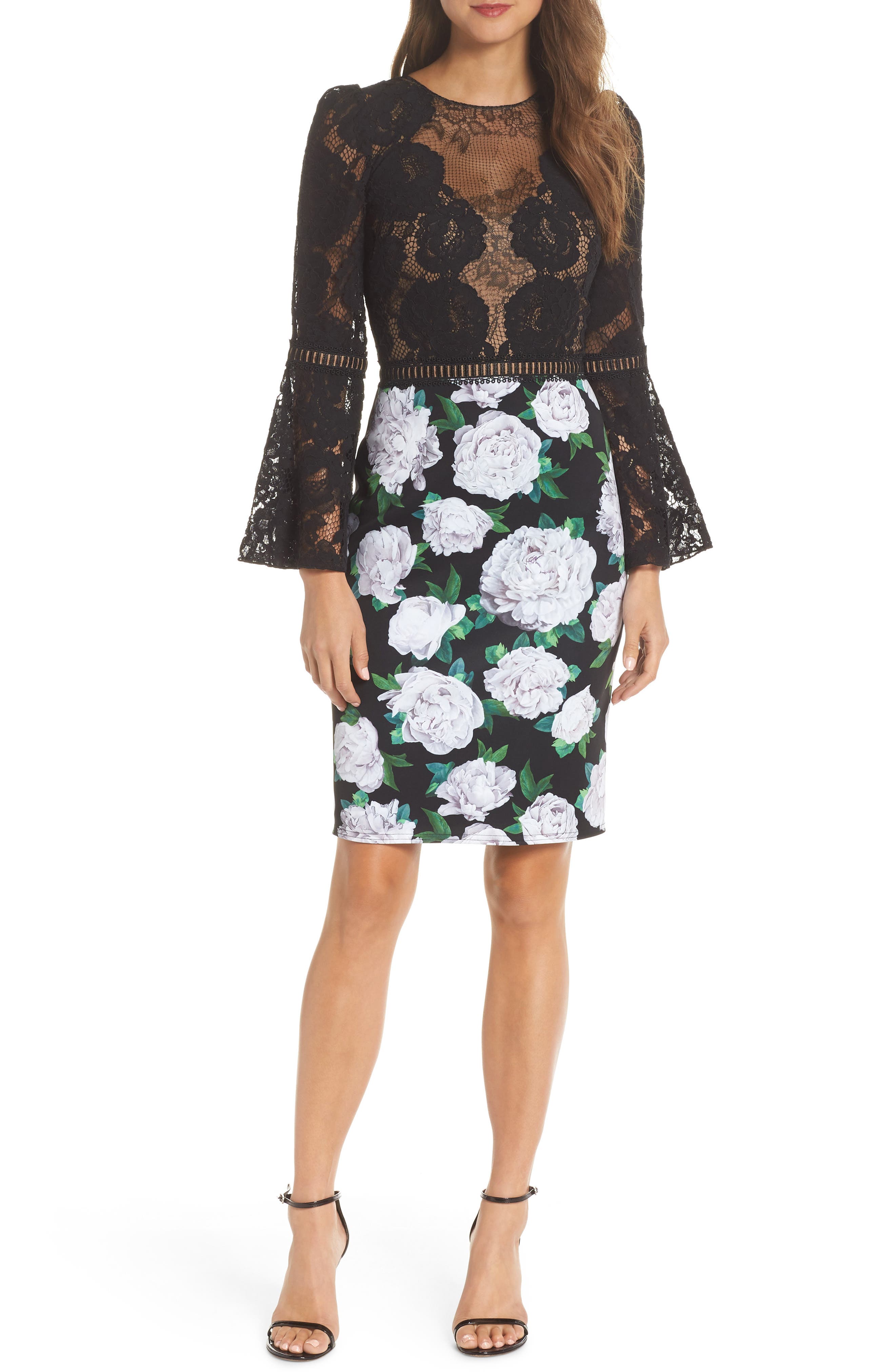 Tadashi Shoji Gower Floral Neoprene Sheath Dress