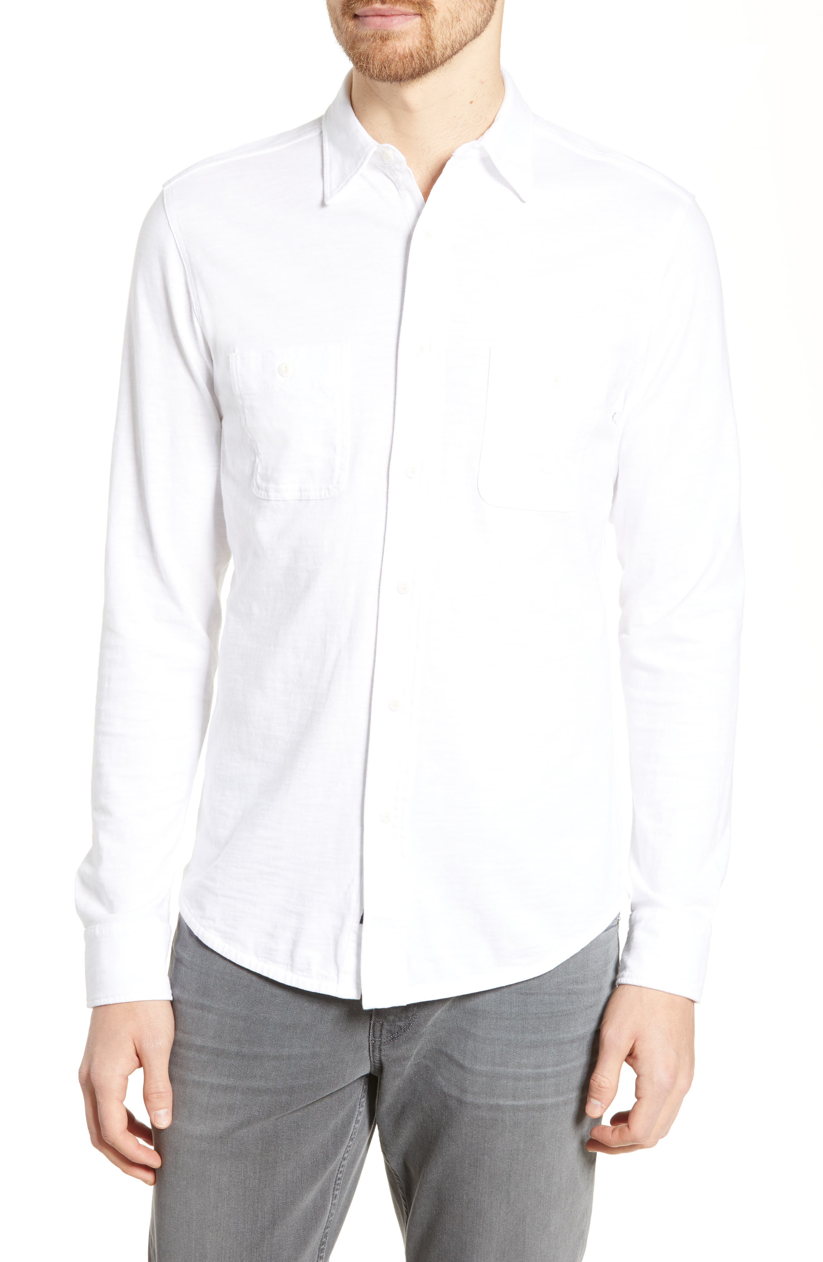 Faherty Seasons Regular Fit Cotton Sport Shirt, White