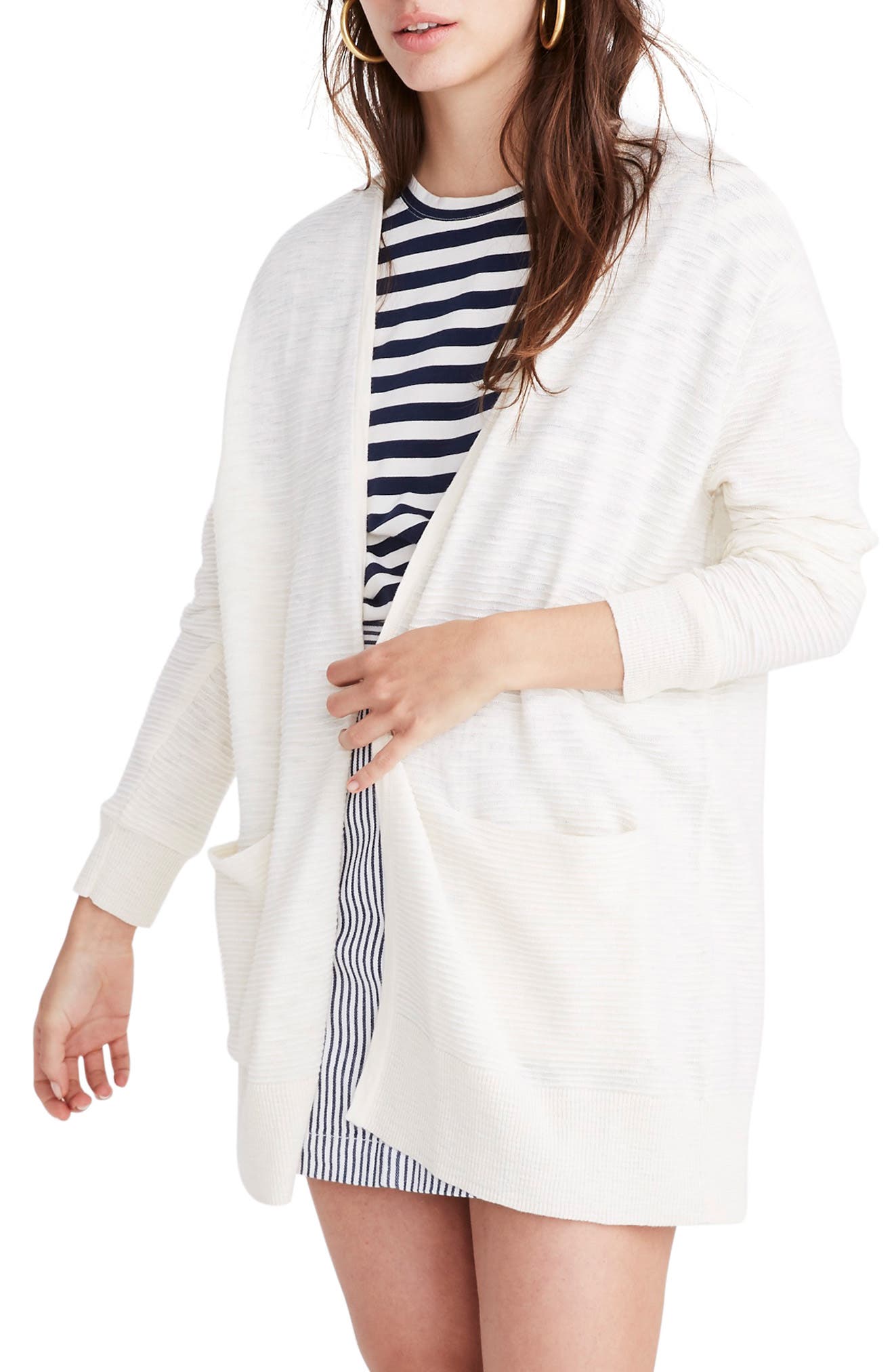 Madewell Summer Ryder Stripe Cardigan, Ivory
