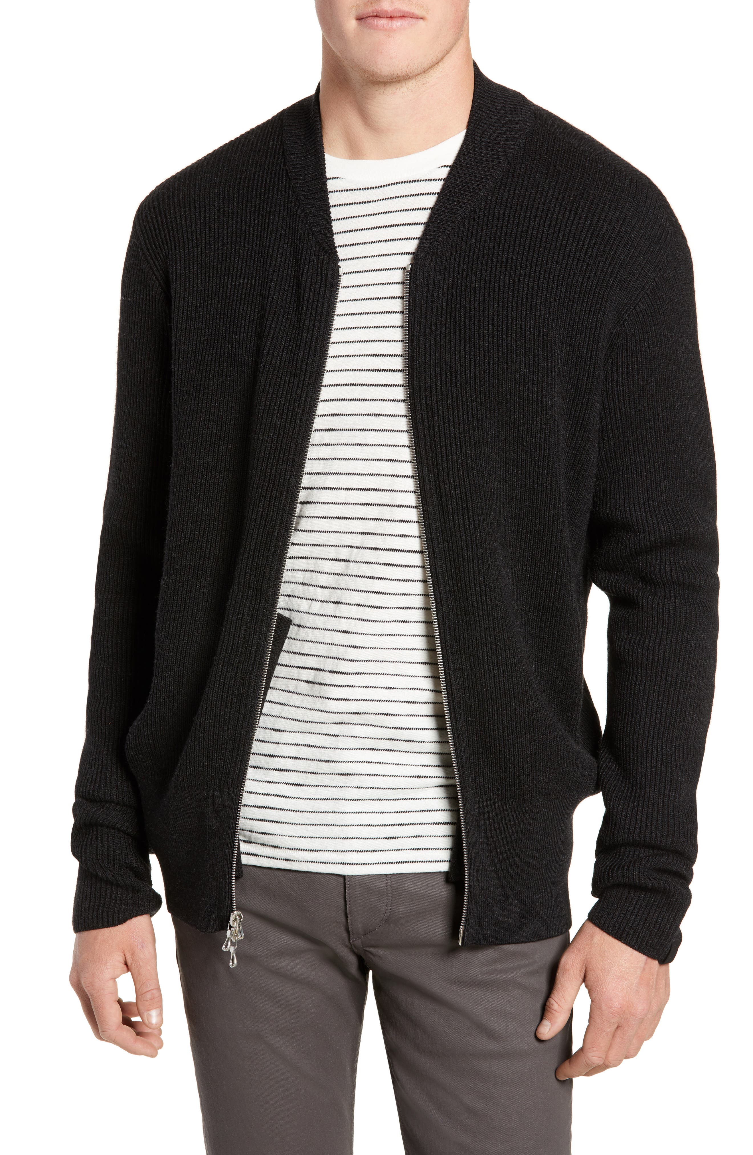 Rag & Bone Andrew Zip Front Merino Wool Sweater