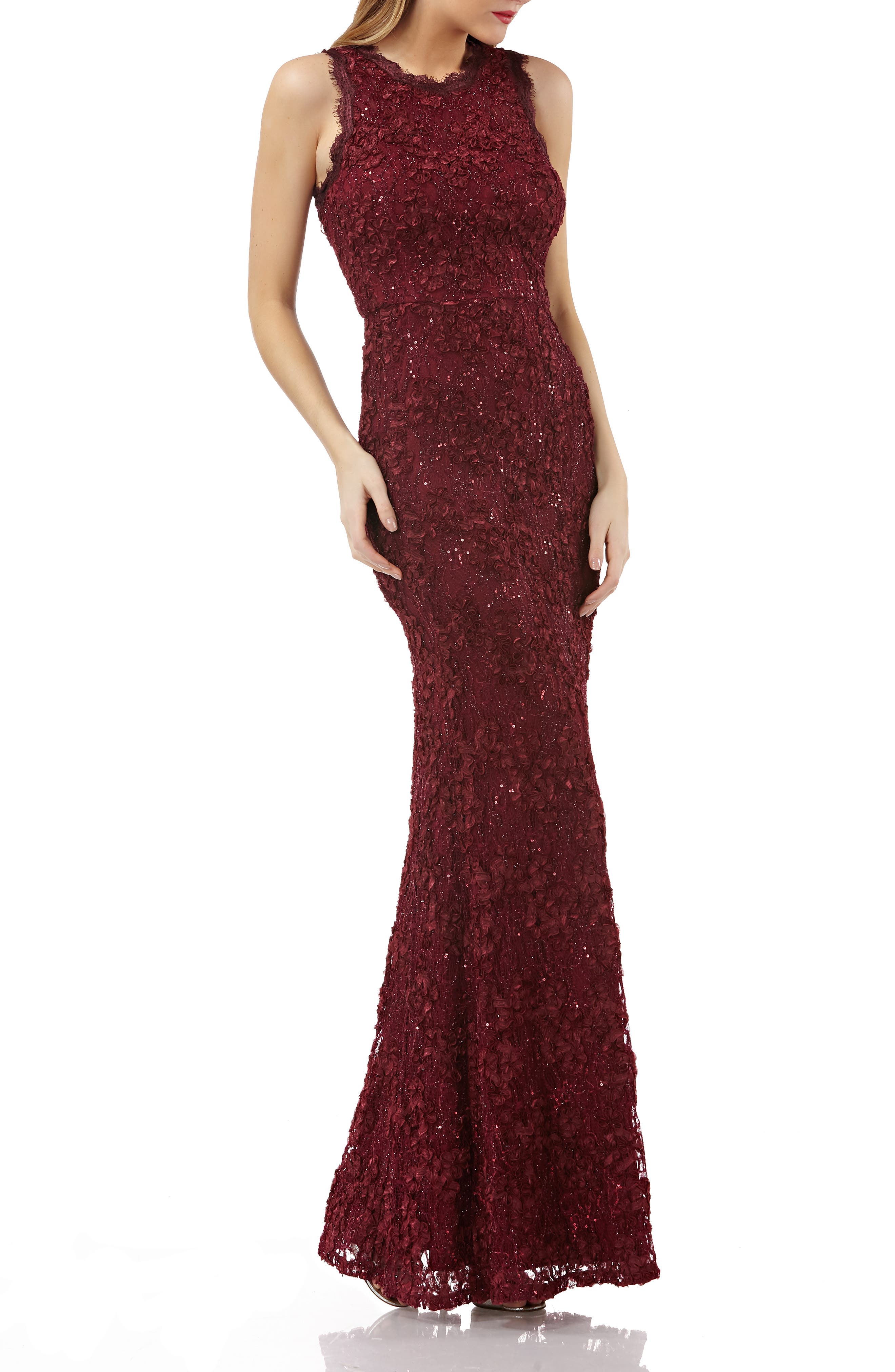 Js Collections Sequin Lace Gown