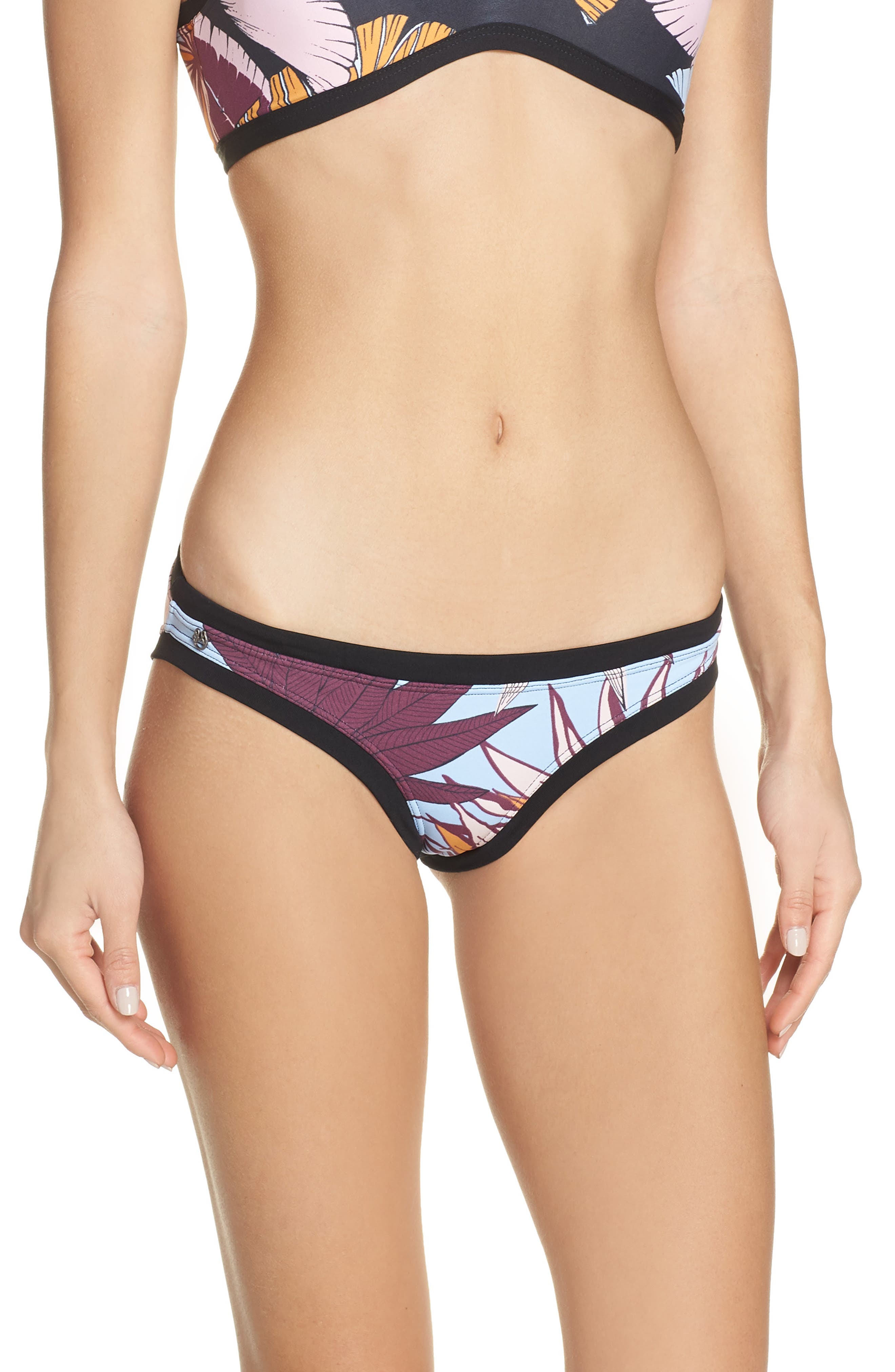 Maaji Midnight Carnival Reversible Bikini Bottoms, Black