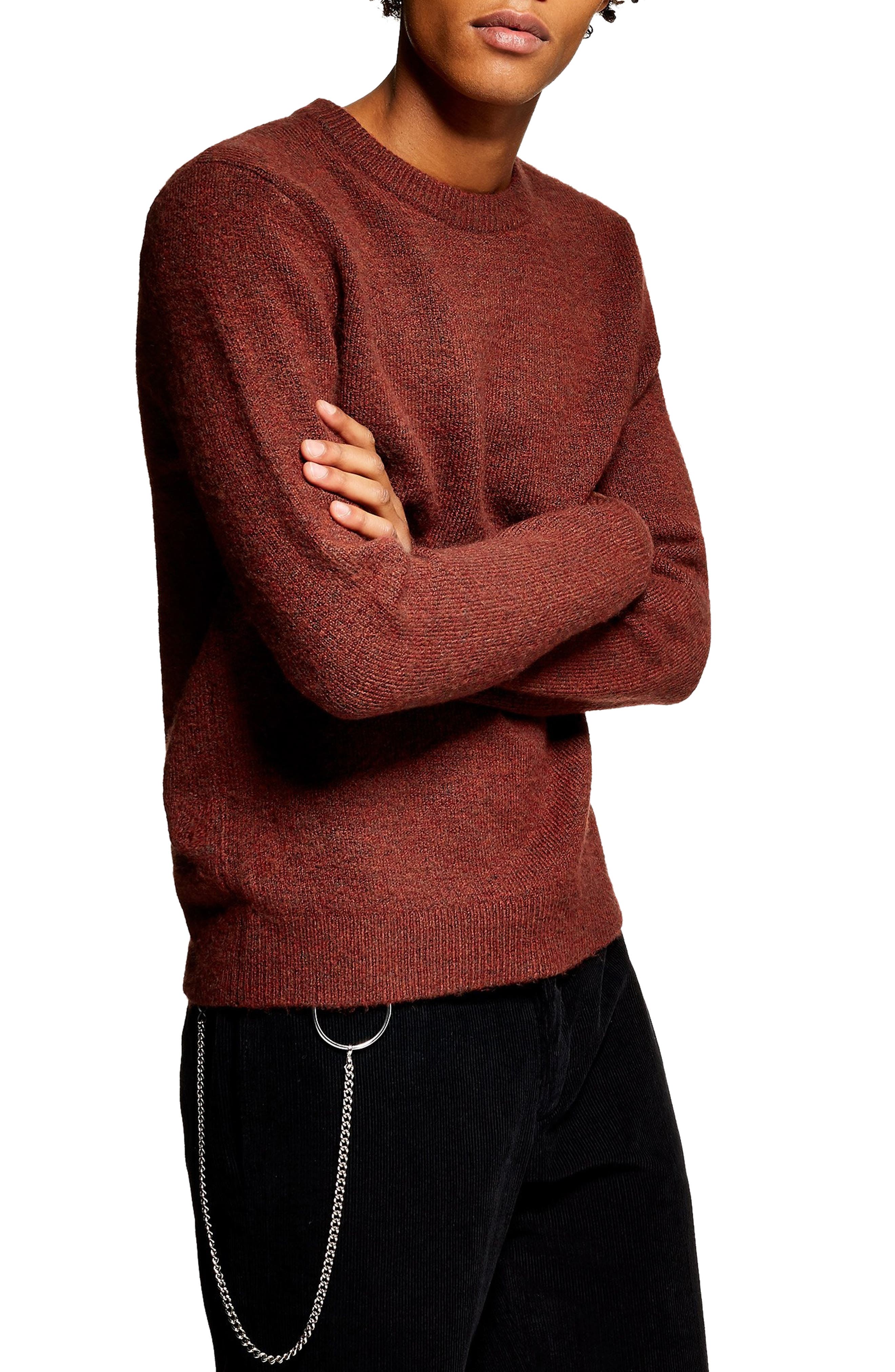 Topman Harlow Classic Fit Sweater, Brown