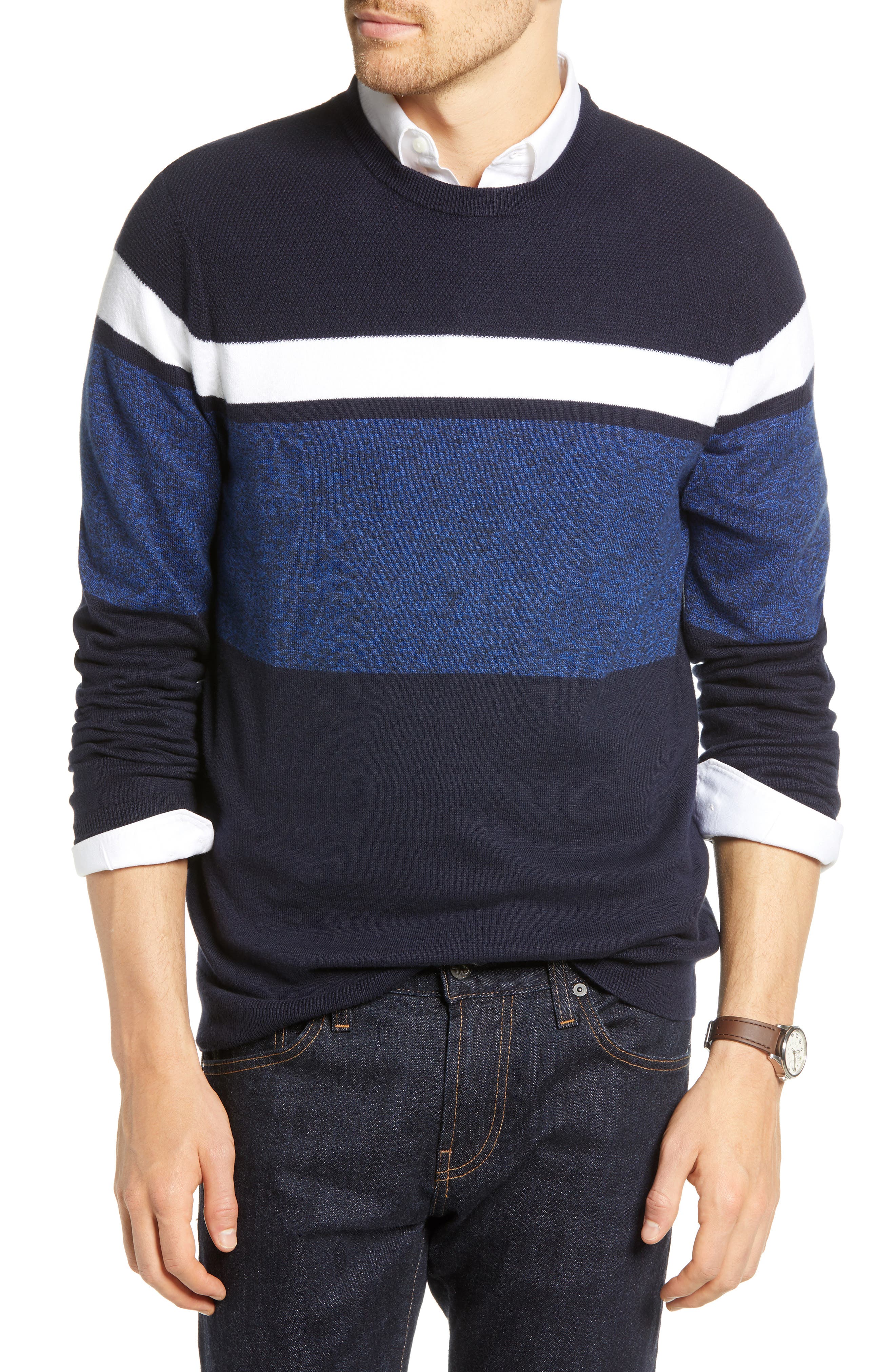 1901 Alpine Stripe Sweater, Blue