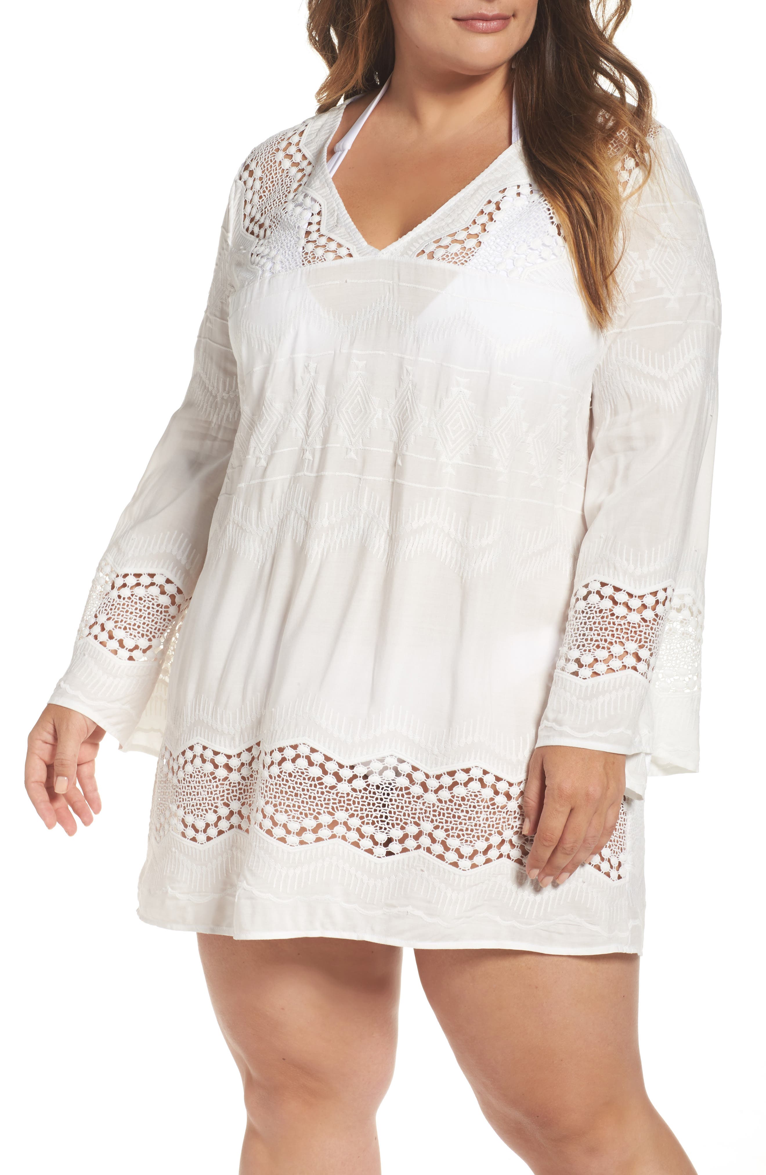 Plus Size La Blanca Cover-Up Tunic, White