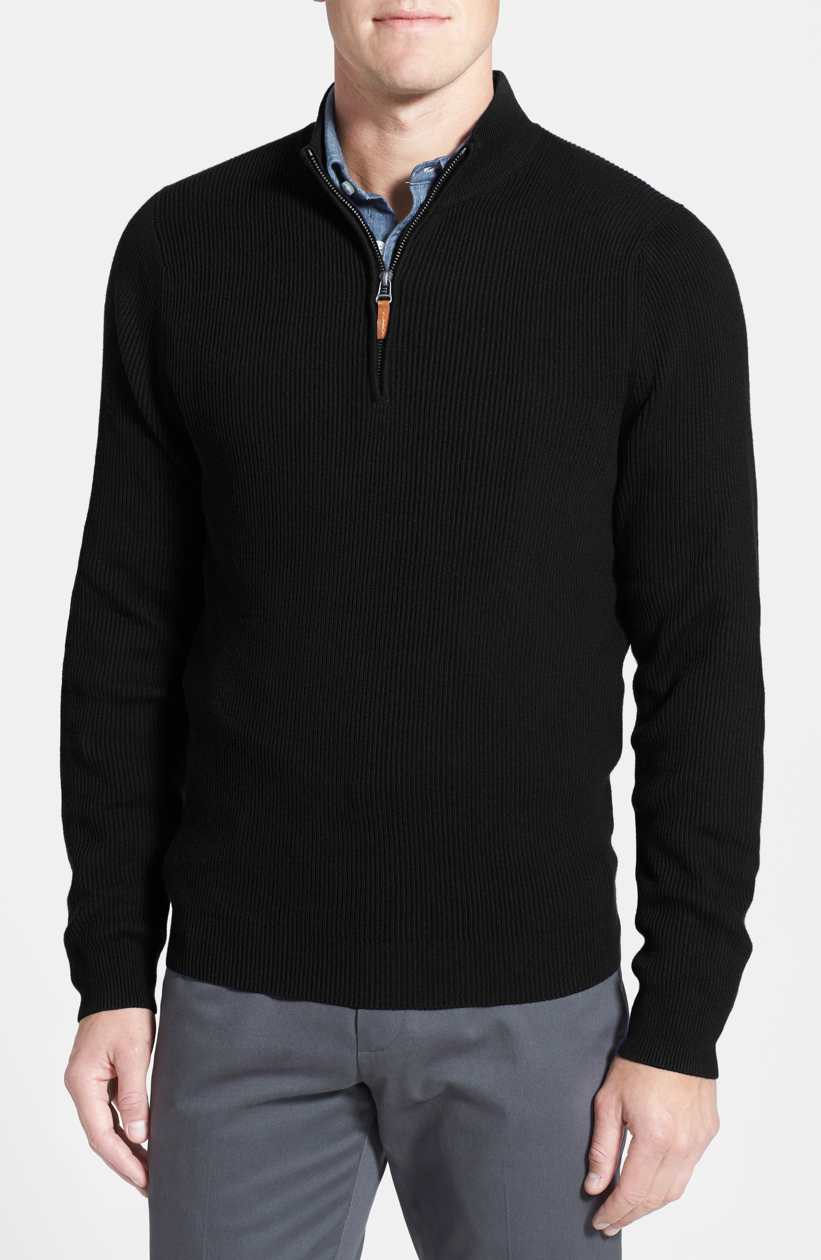 Nordstrom Men's Shop Cotton & Cashmere Rib Knit Sweater (Regular & Tall) Nordstrom