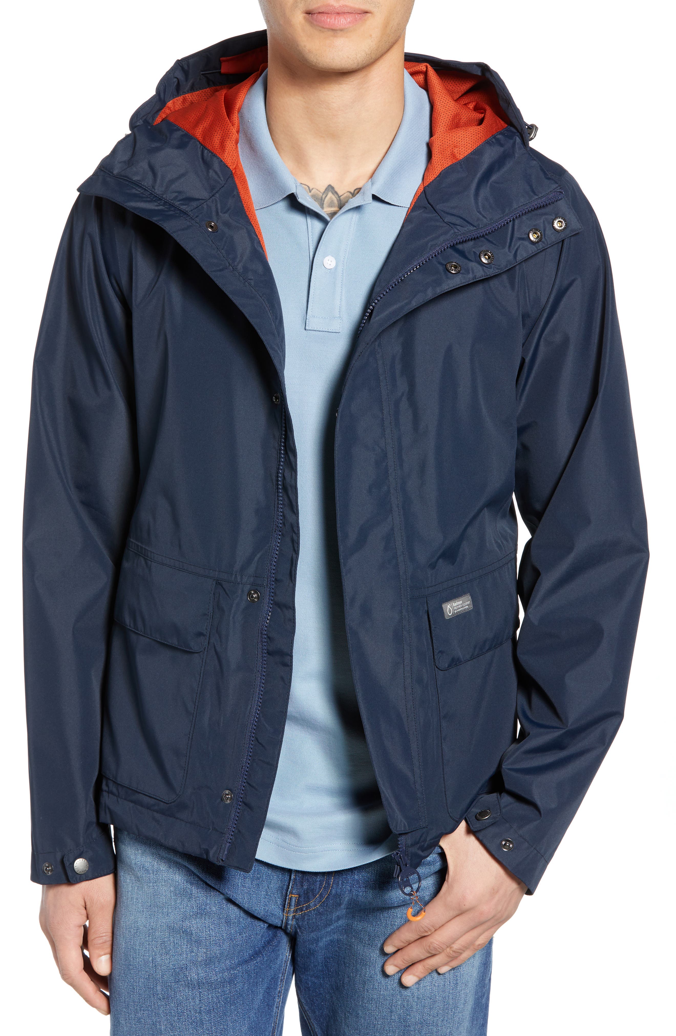 Barbour Foxtrot Waterproof Hooded Jacket, Blue
