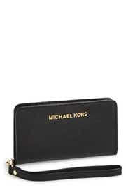 MICHAEL Michael Kors Saffiano Leather Tech Wristlet | Nordstrom