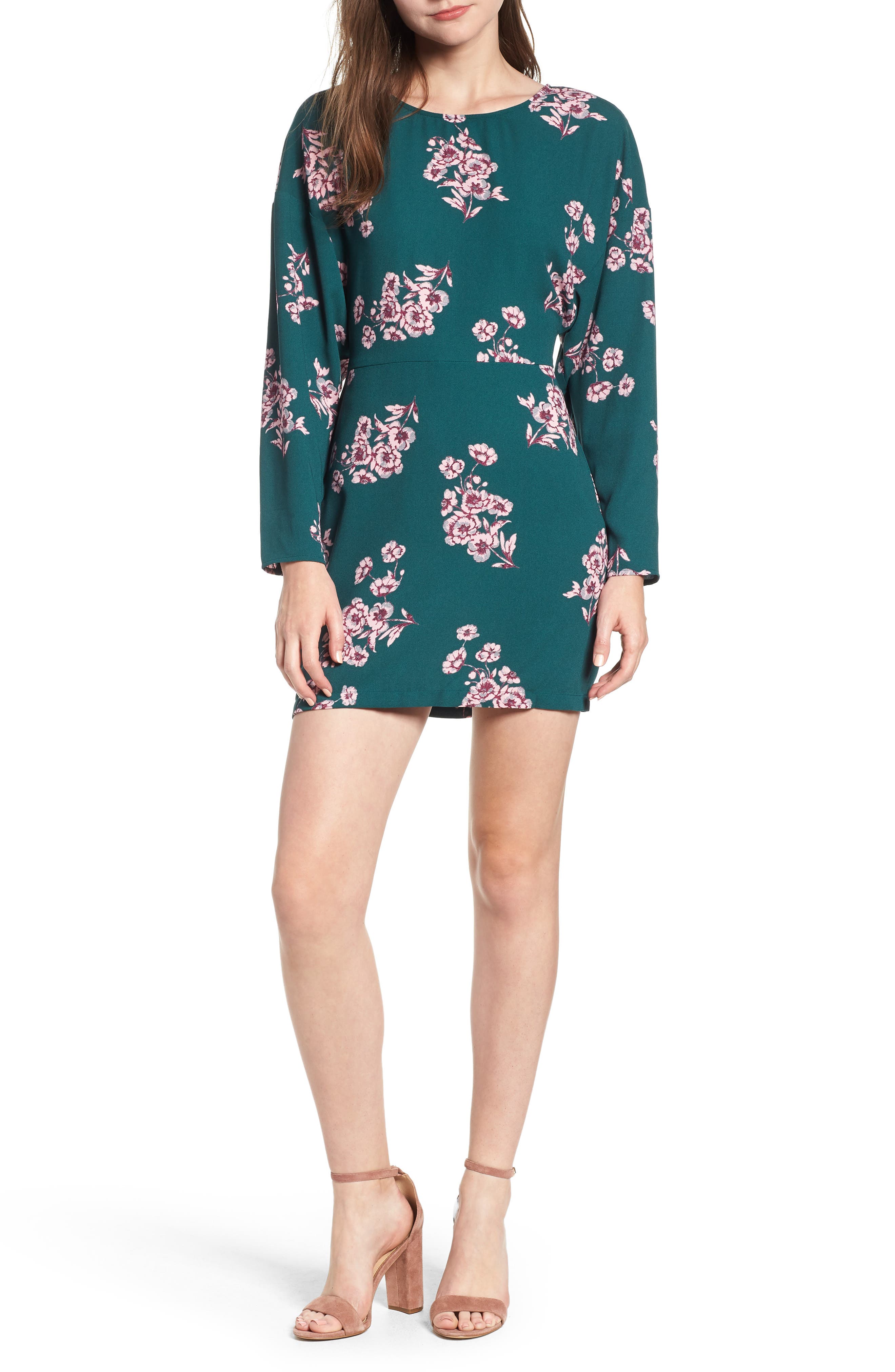 Leith Floral Minidress, Green