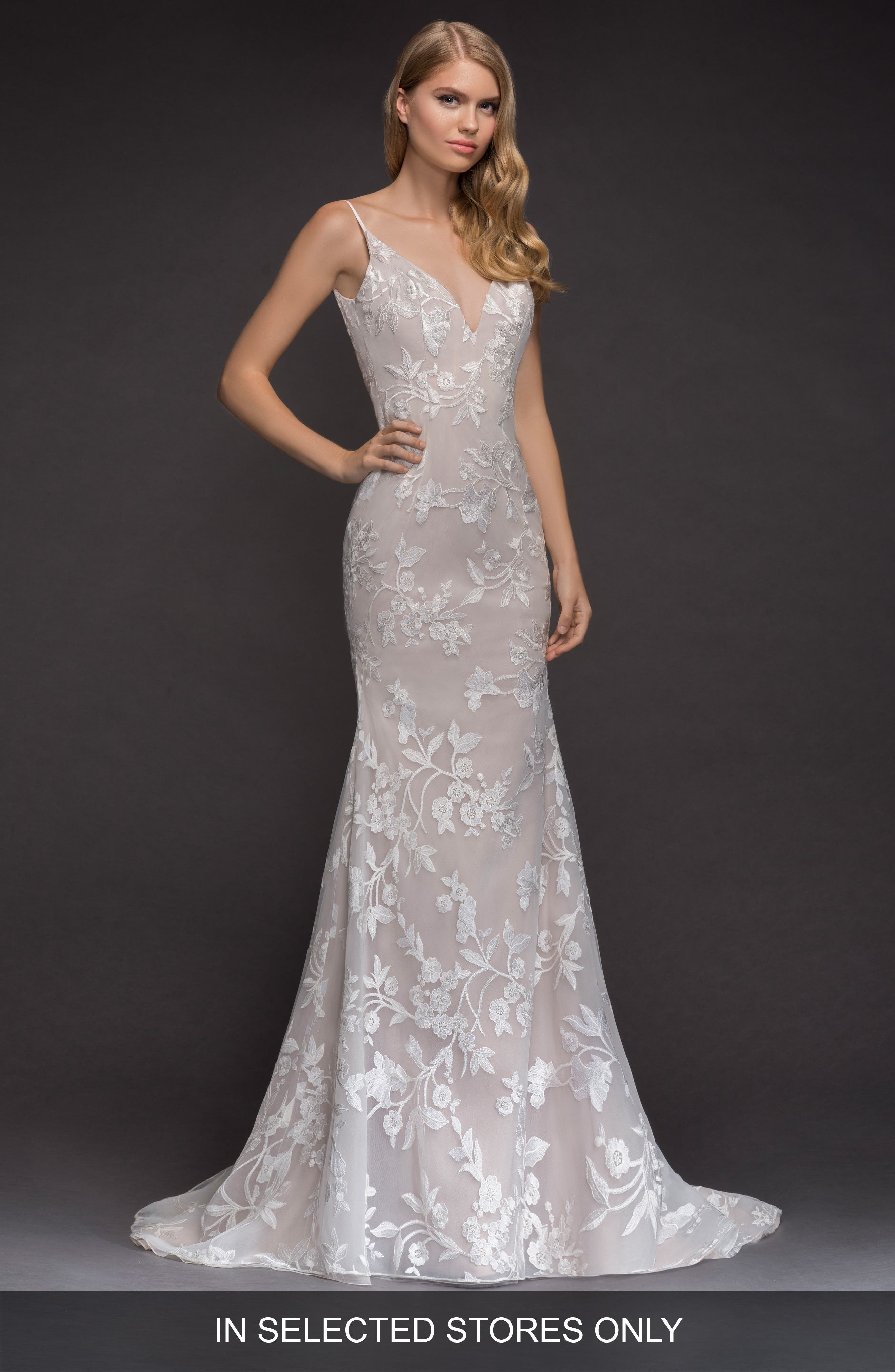 Blush By Hayley Paige Nessy Embroidered Trumpet Gown