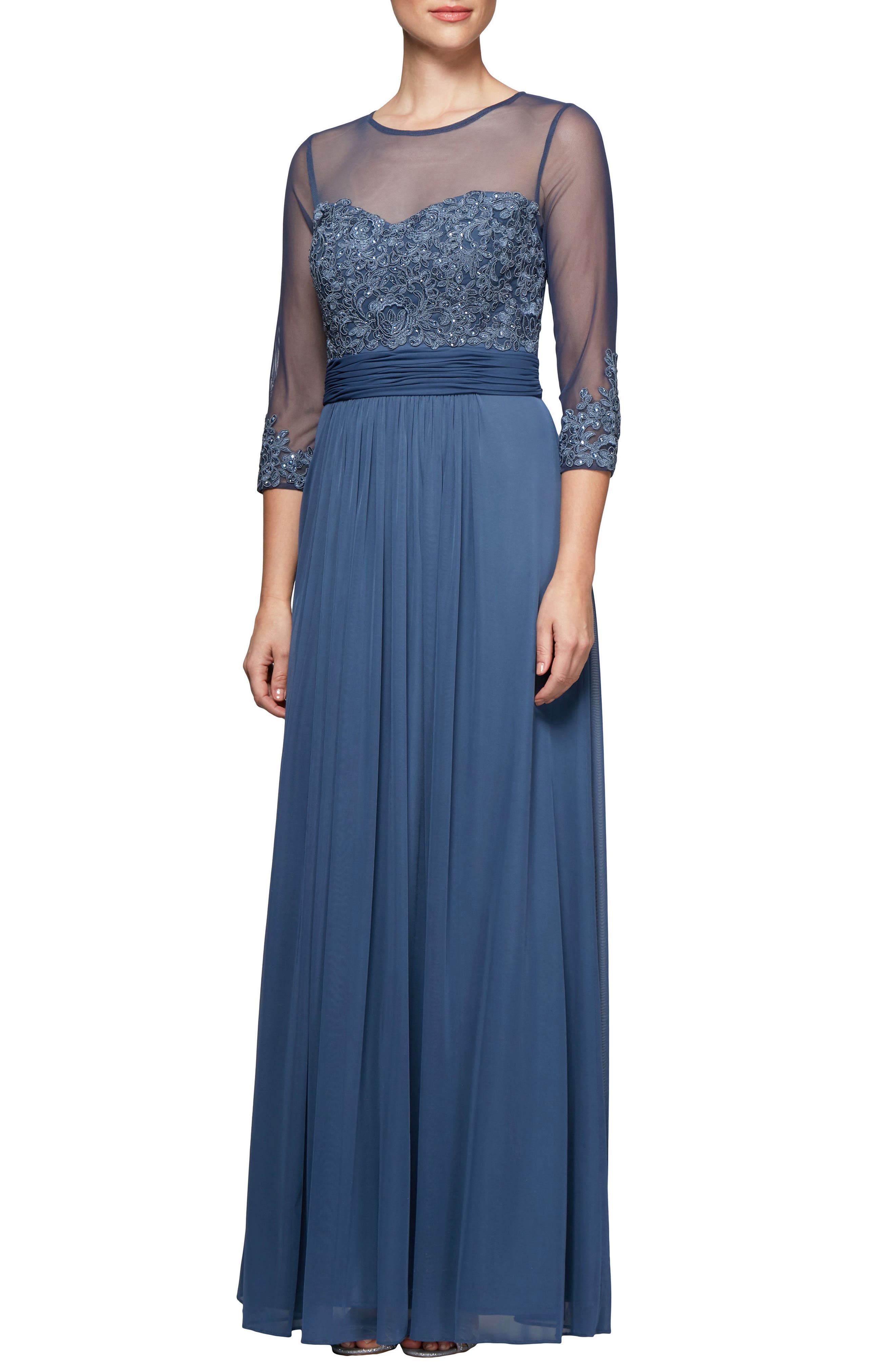 Alex Evenings Embellished Gown, Purple