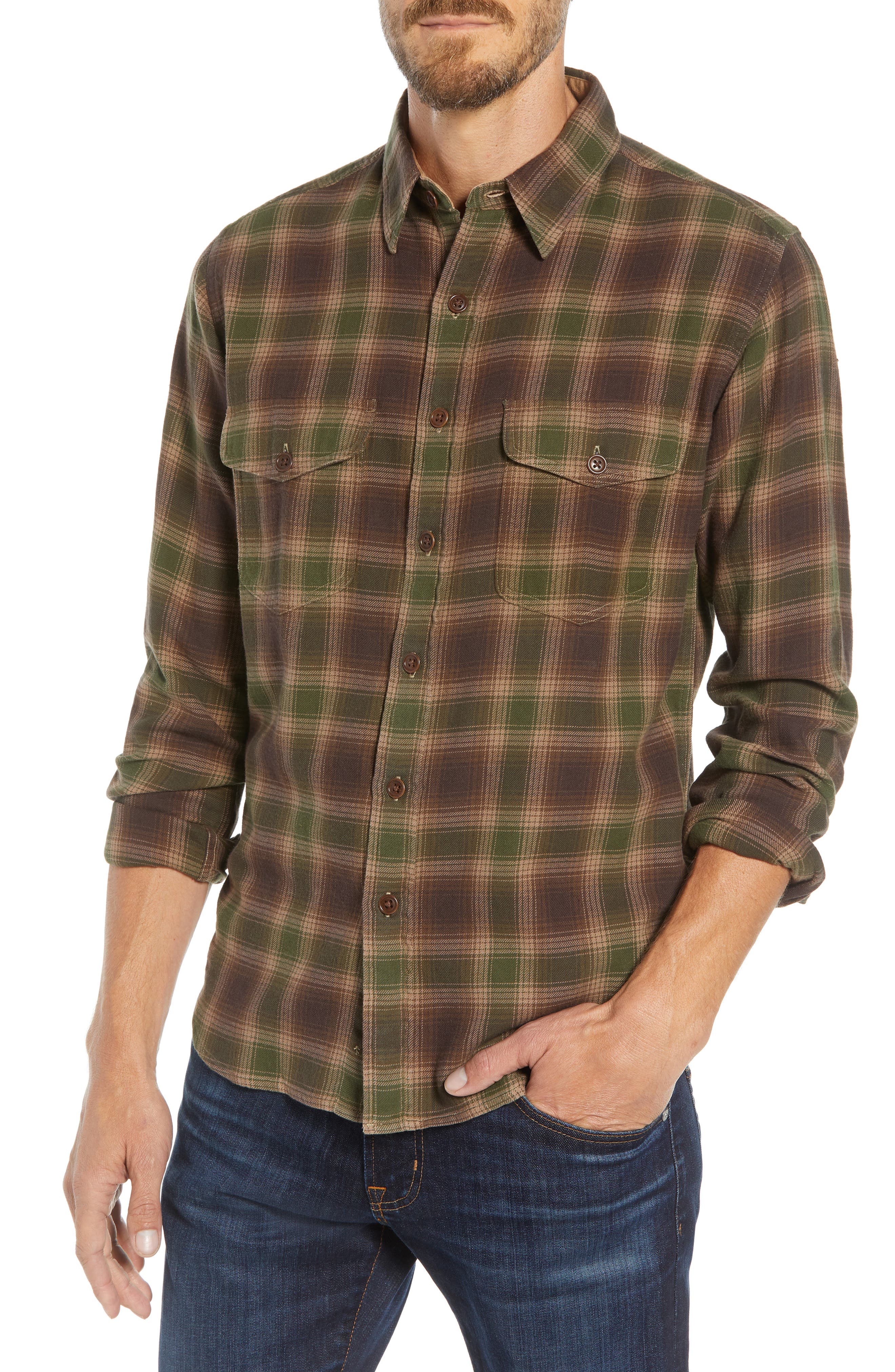 Frye Marlon Plaid Shirt, Brown