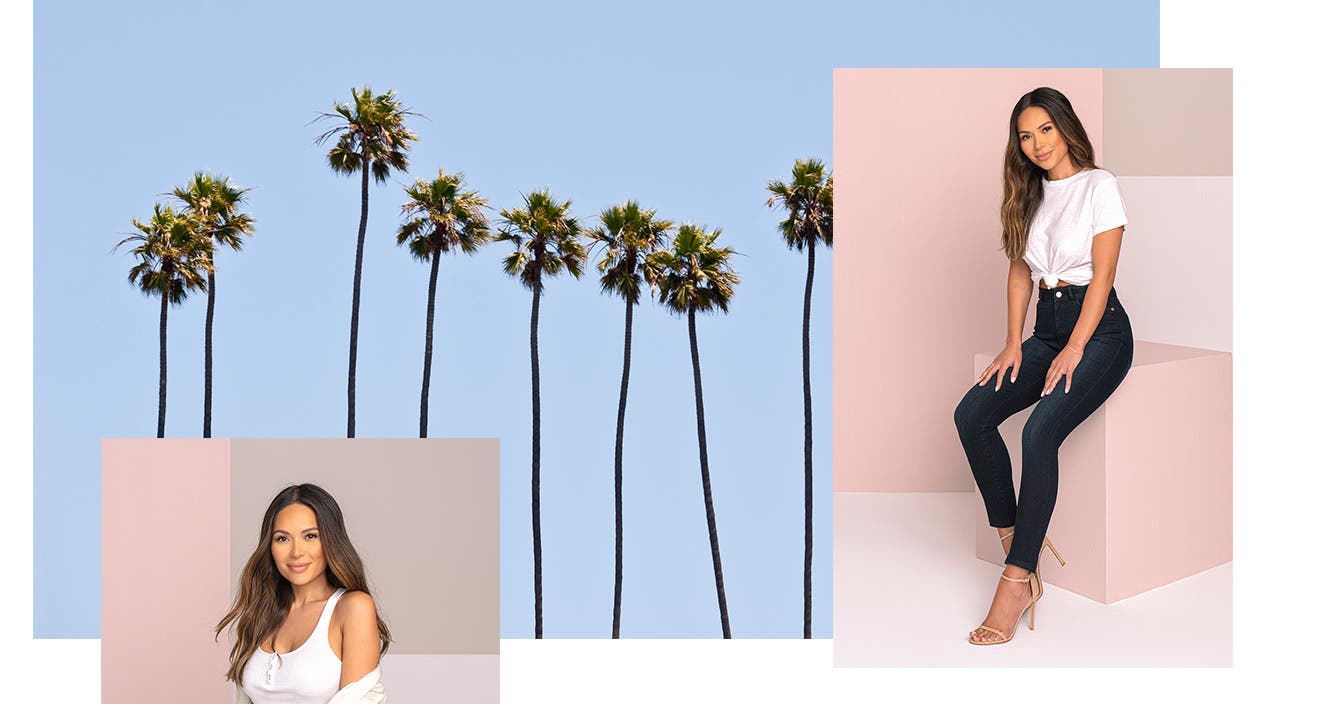 Blogger Marianna Hewitt and palm trees. 