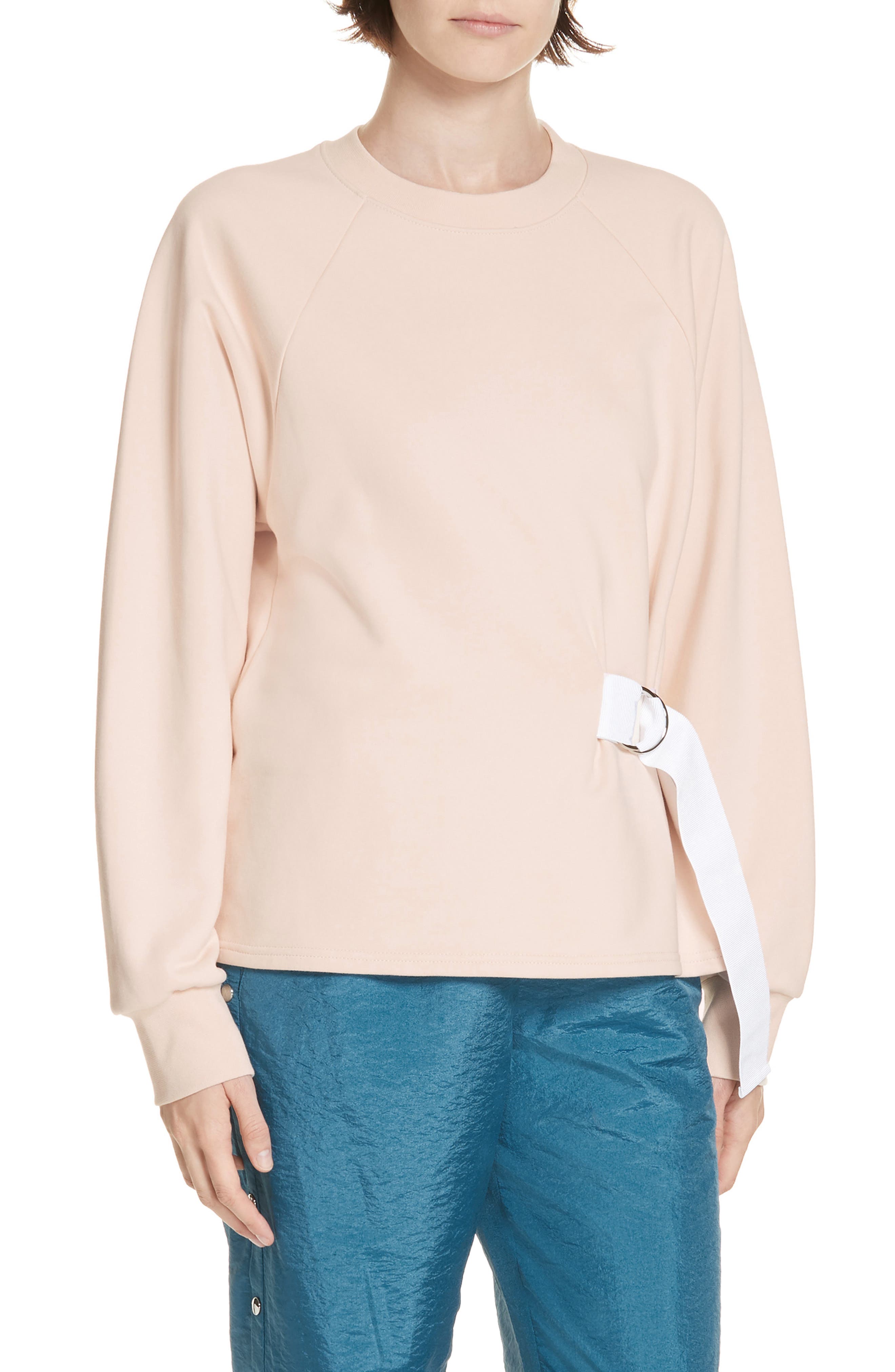 Tibi Belted Sweatshirt, Pink