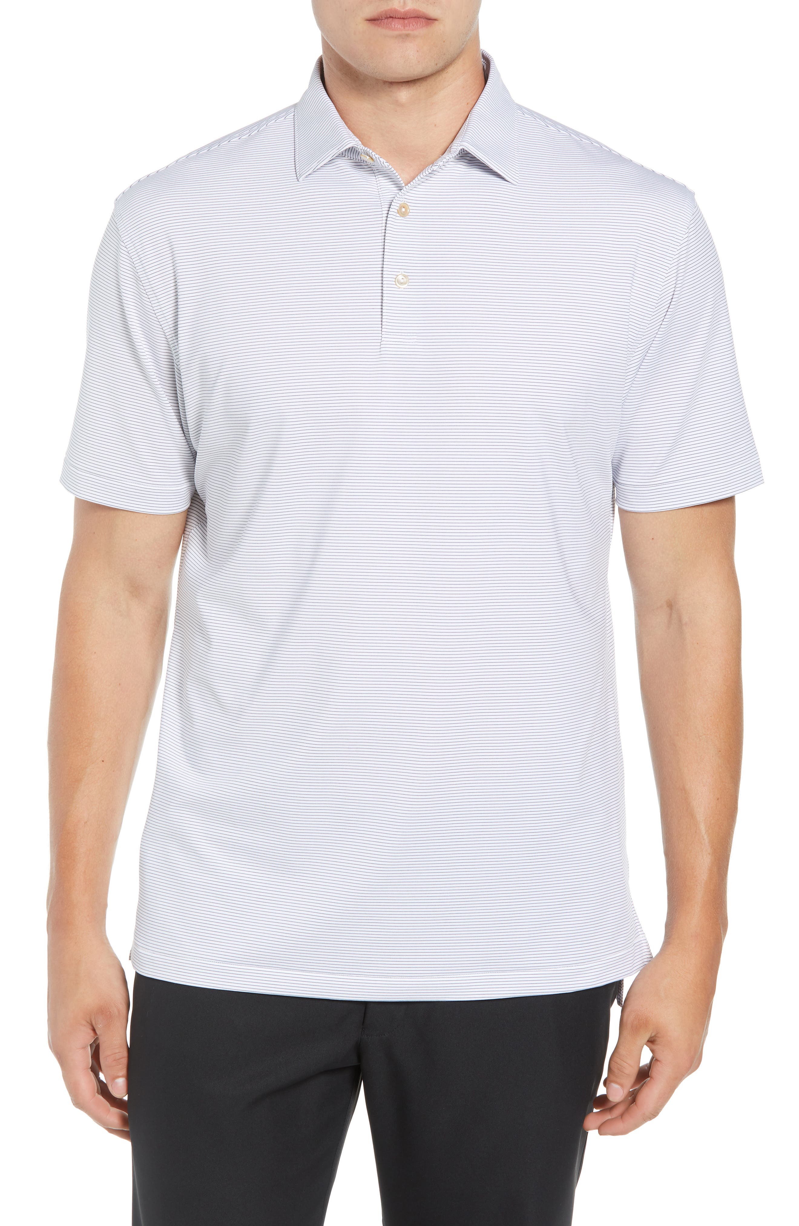 Peter Millar Halford Classic Fit Stripe Stretch Golf Polo