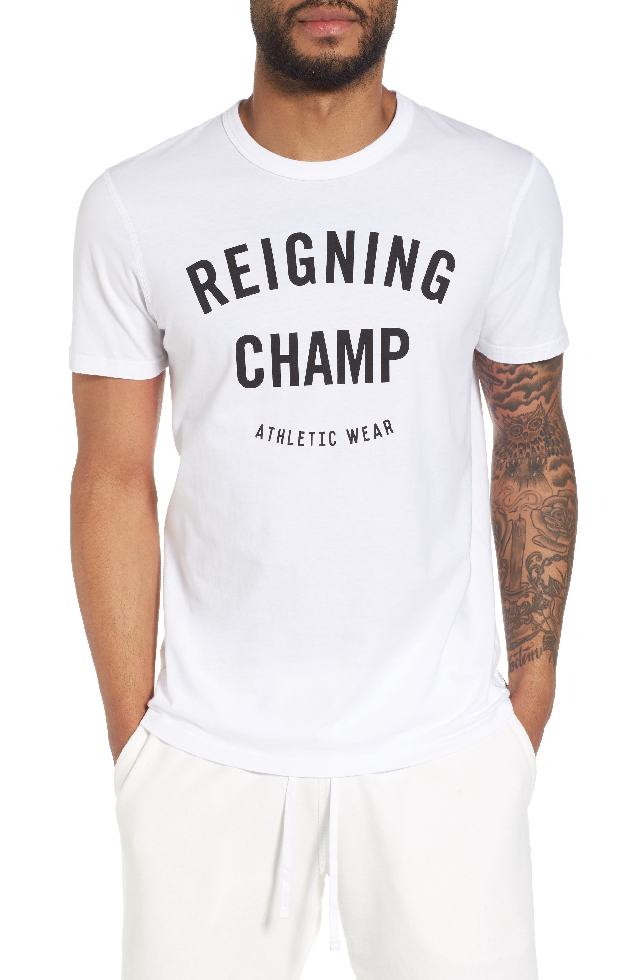 Reigning Champ Gym Logo T-Shirt, White