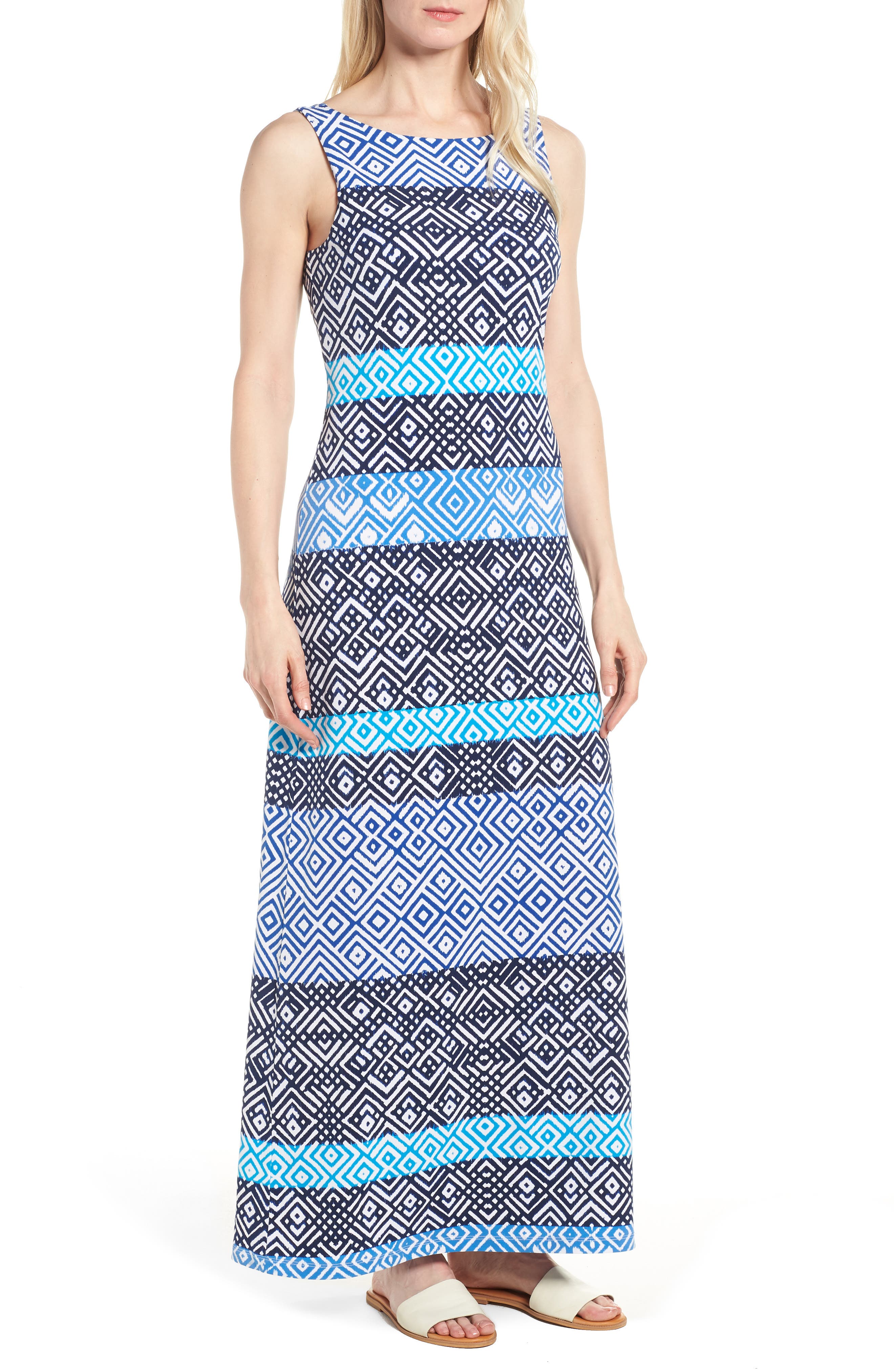 Tommy Bahama Mayan Maze Maxi Dress, Blue