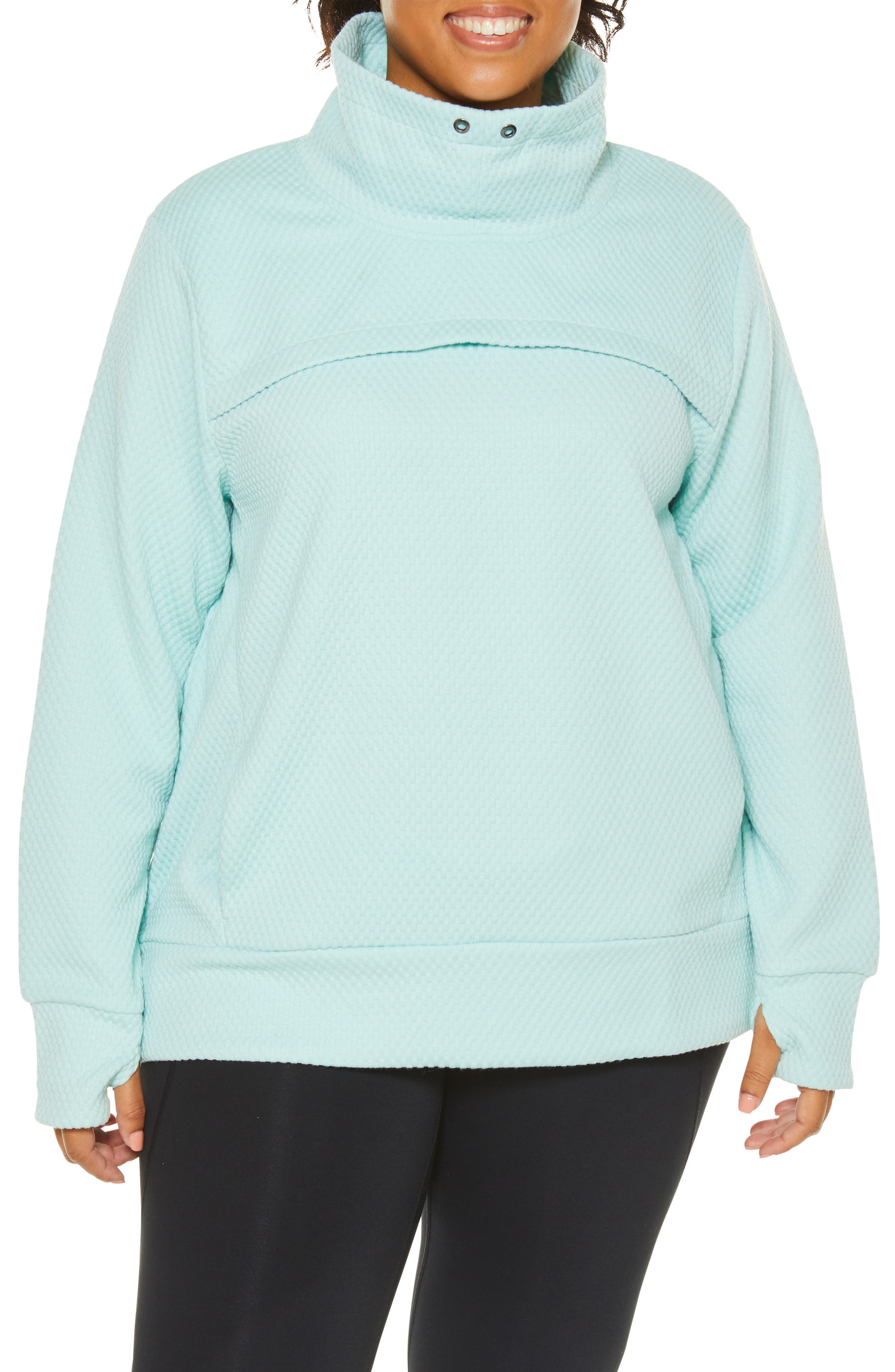Plus Size Shape Activewear Overcast Pullover, Blue/green