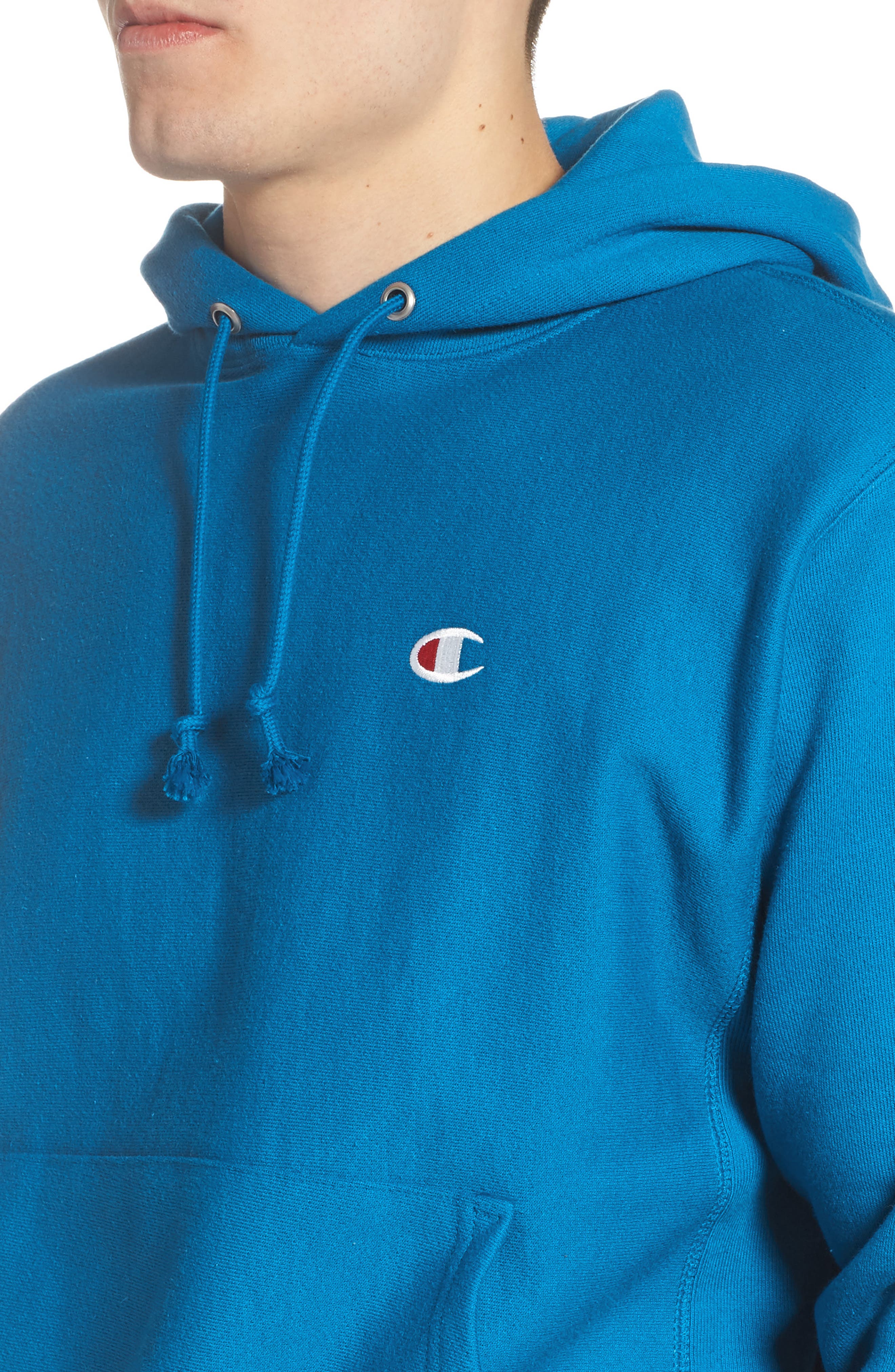 deep hotline blue champion hoodie