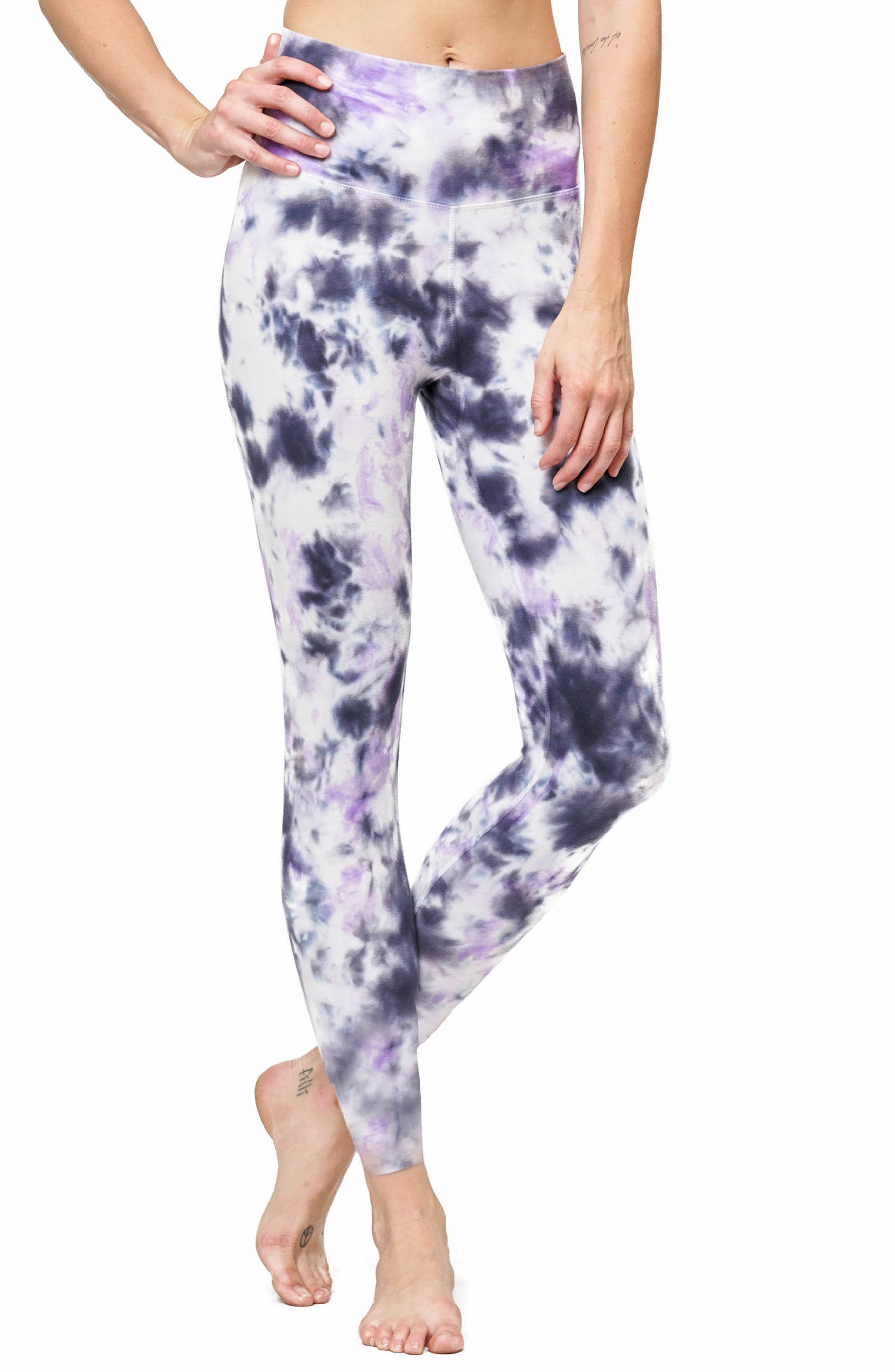 Electric & Rose Sunset Tie Dye Leggings, Purple