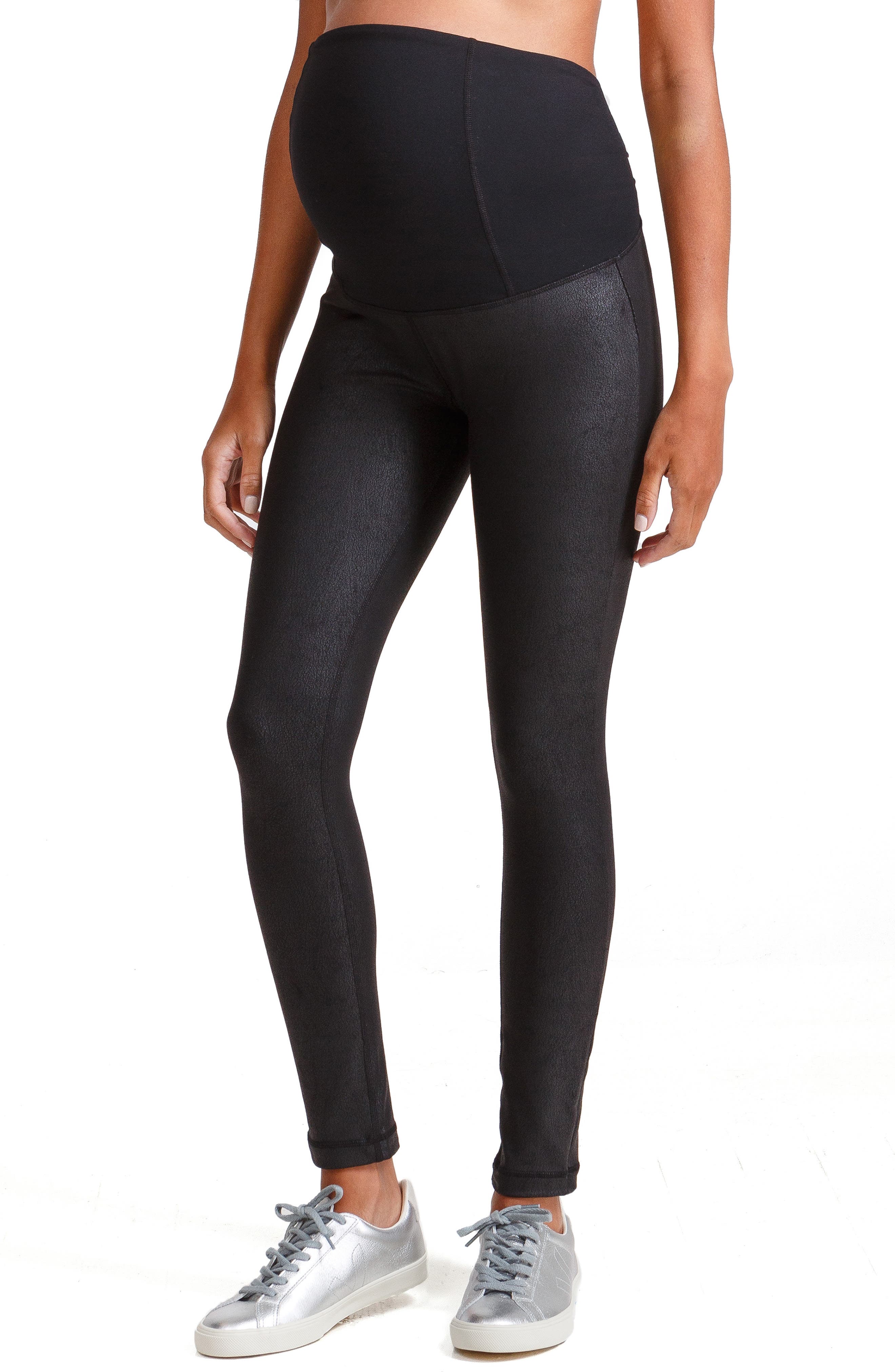Ingrid & Isabel Faux Leather Maternity Leggings, Black